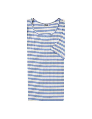 101 Short Sleeve Broadway, Light Blue/Ecru