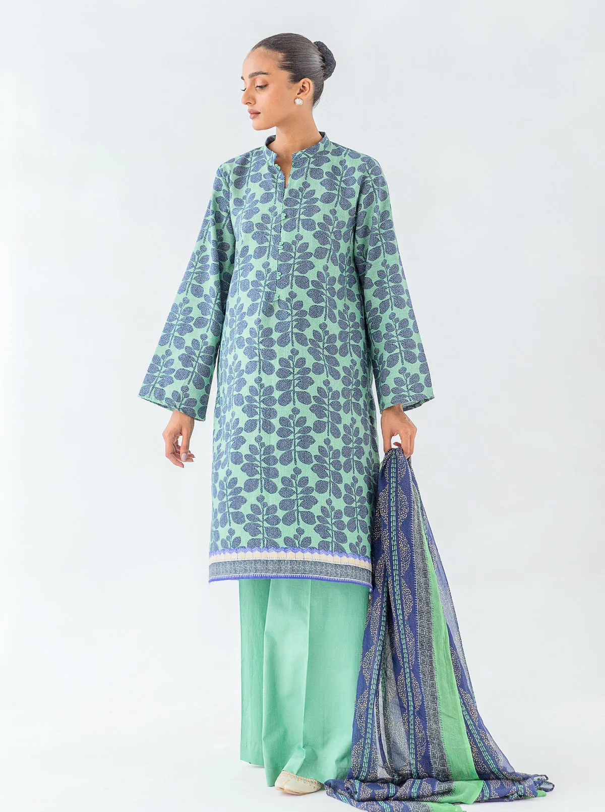 3 PIECE - PRINTED KHADDAR SUIT - BREEZY PARADISE