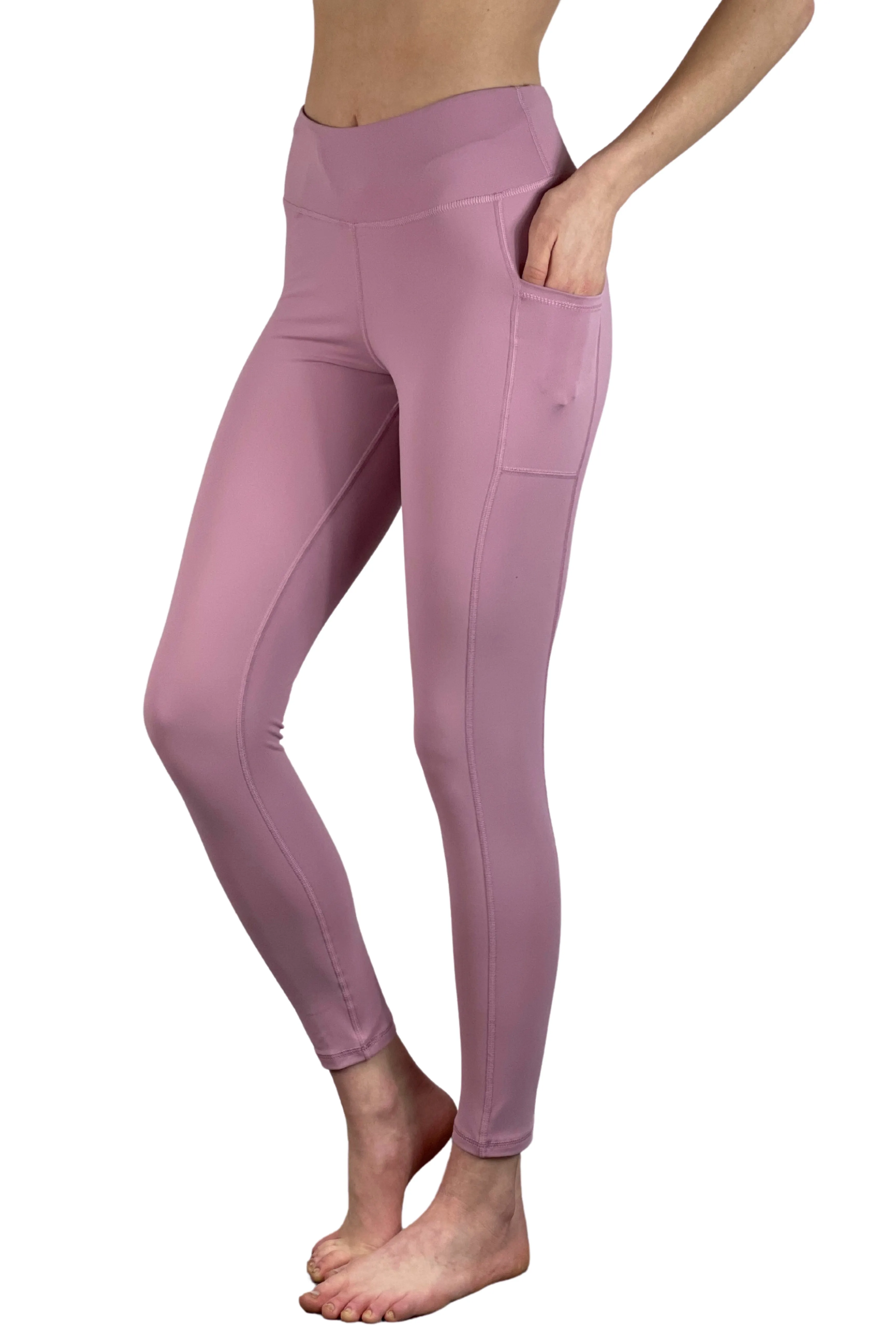 4202 - "On Cloud 9"  Cell Phone Pocket Legging/ Rose - FINAL SALE