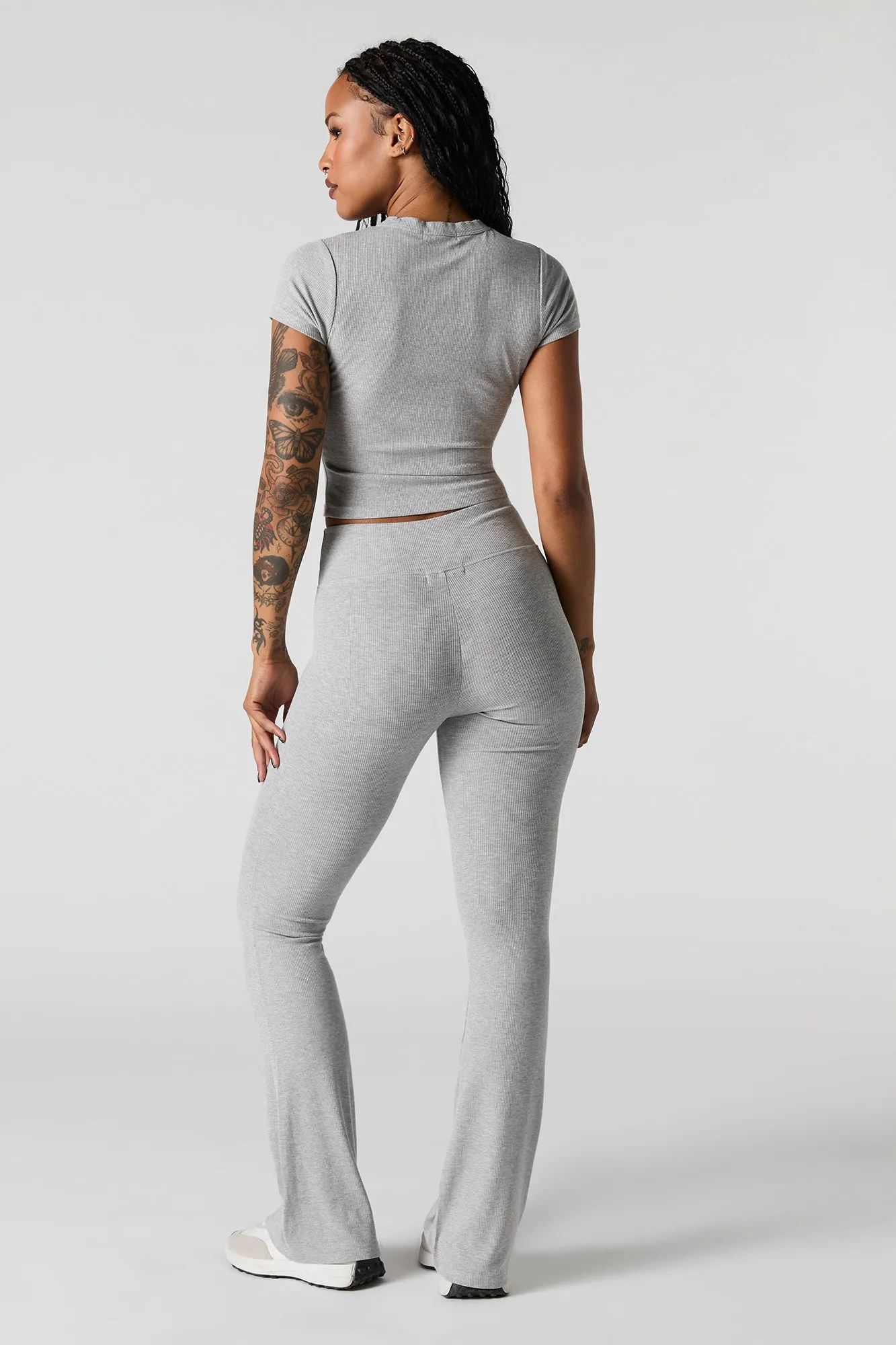 Active Soft Ribbed Flare Pant