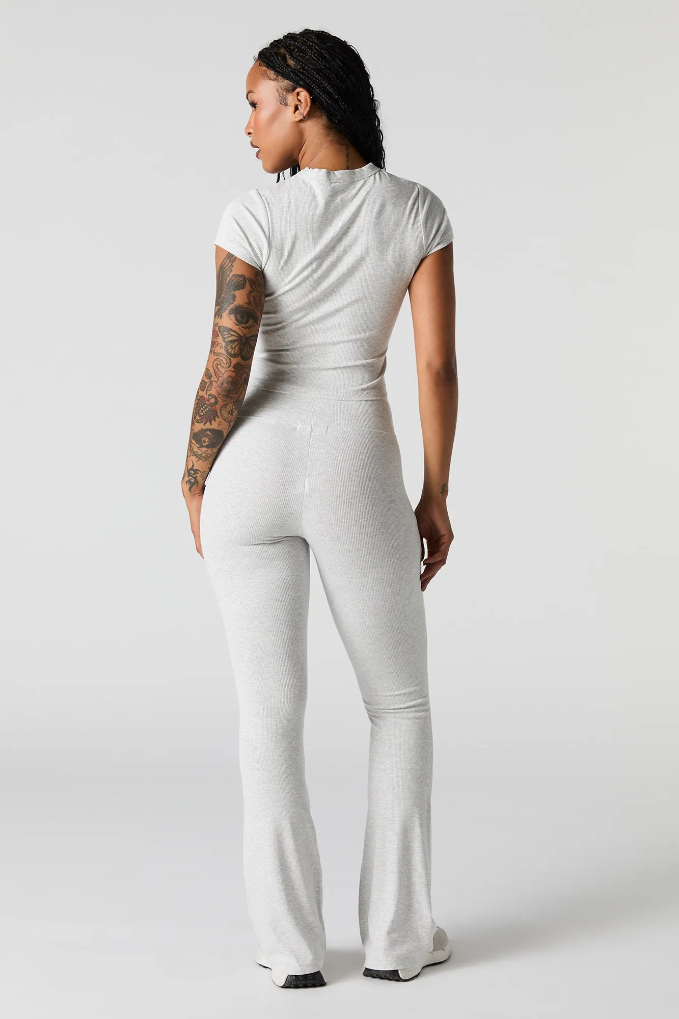 Active Soft Ribbed Flare Pant