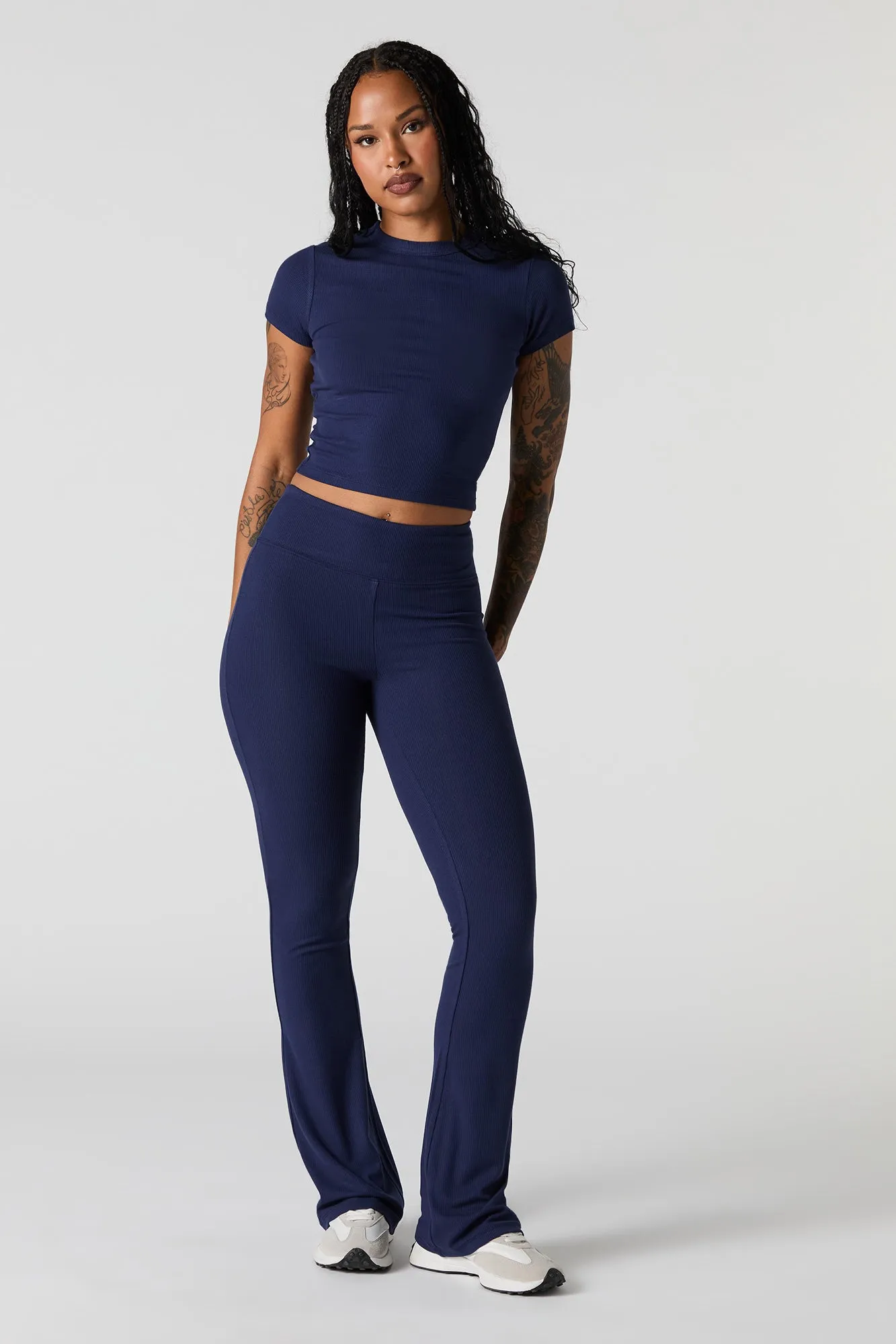 Active Soft Ribbed Flare Pant