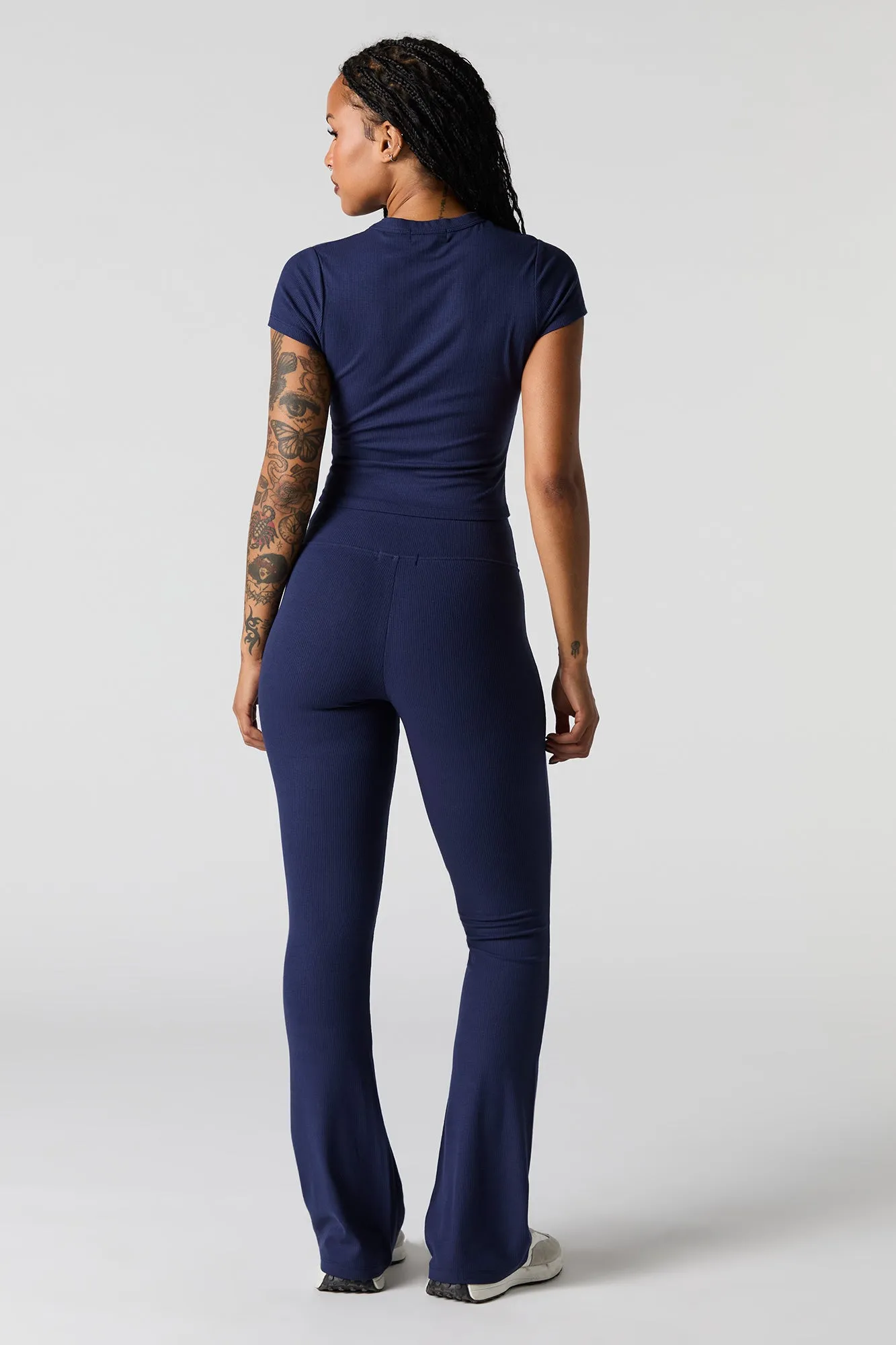 Active Soft Ribbed Flare Pant