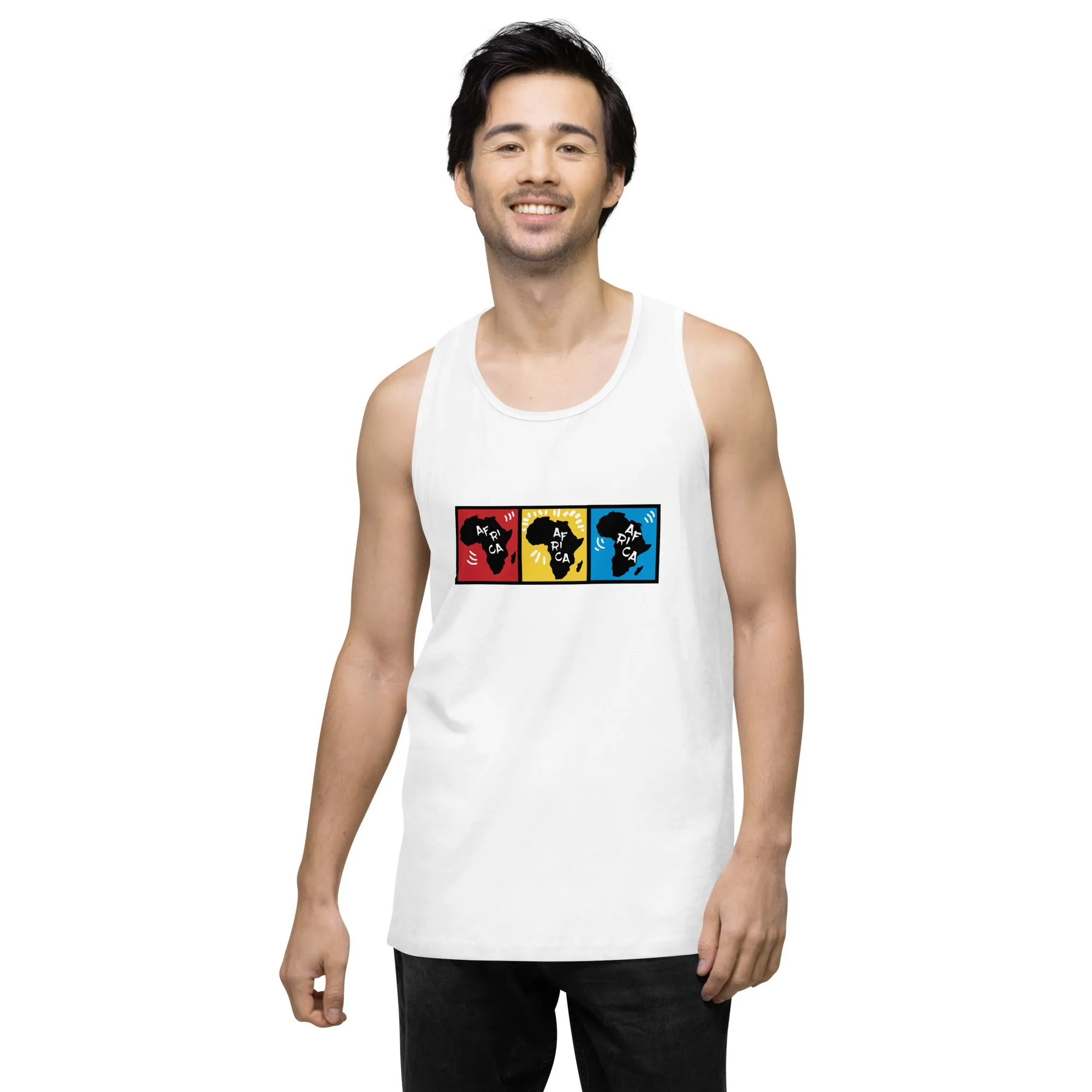 AFRICA PRIMARY Premium Tank Top (White)