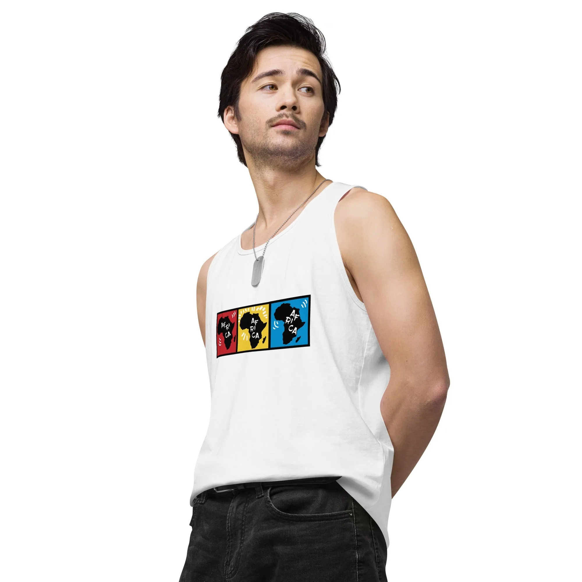 AFRICA PRIMARY Premium Tank Top (White)