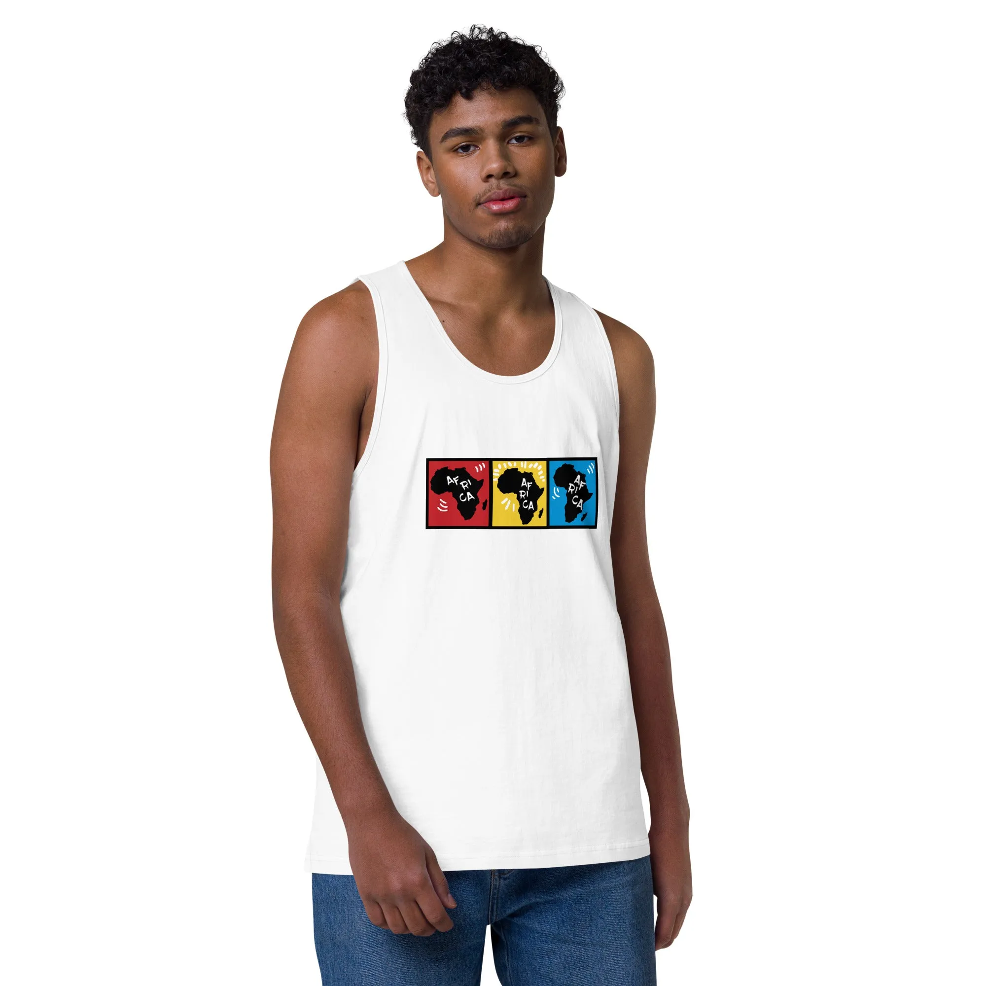 AFRICA PRIMARY Premium Tank Top (White)