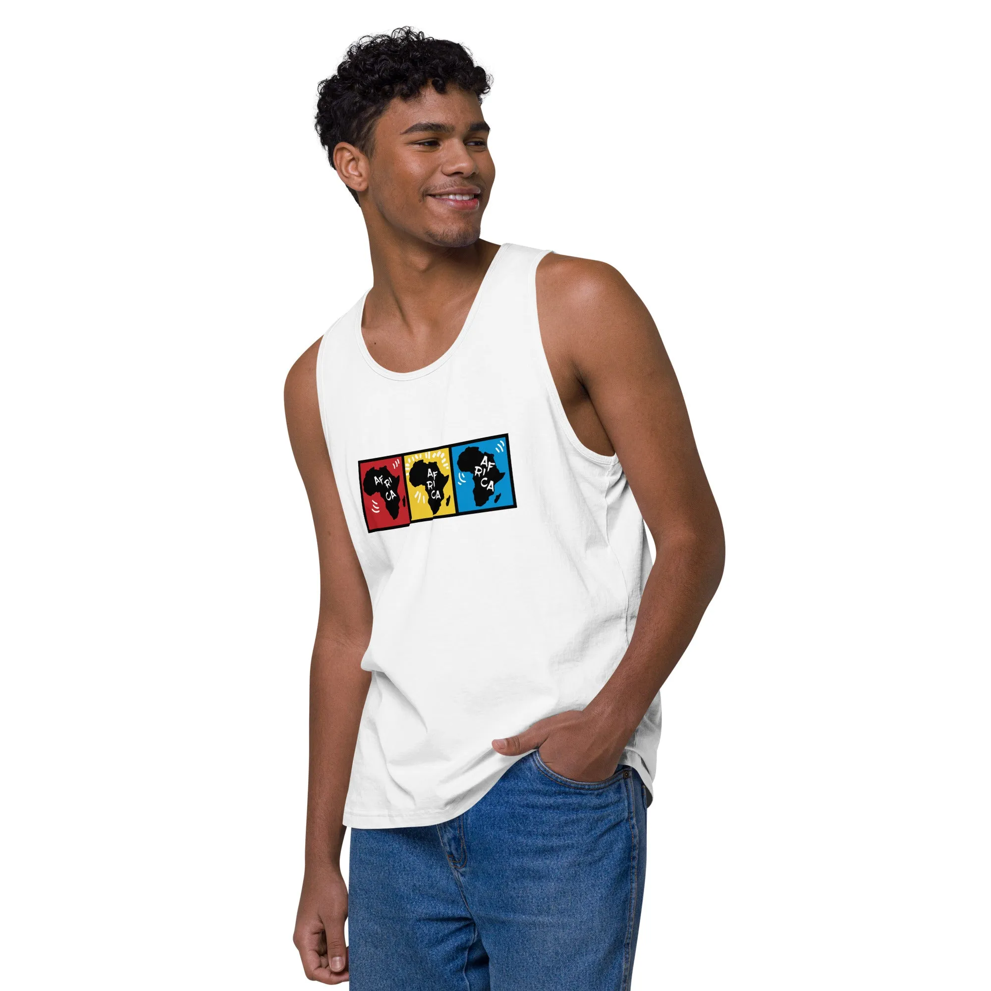 AFRICA PRIMARY Premium Tank Top (White)