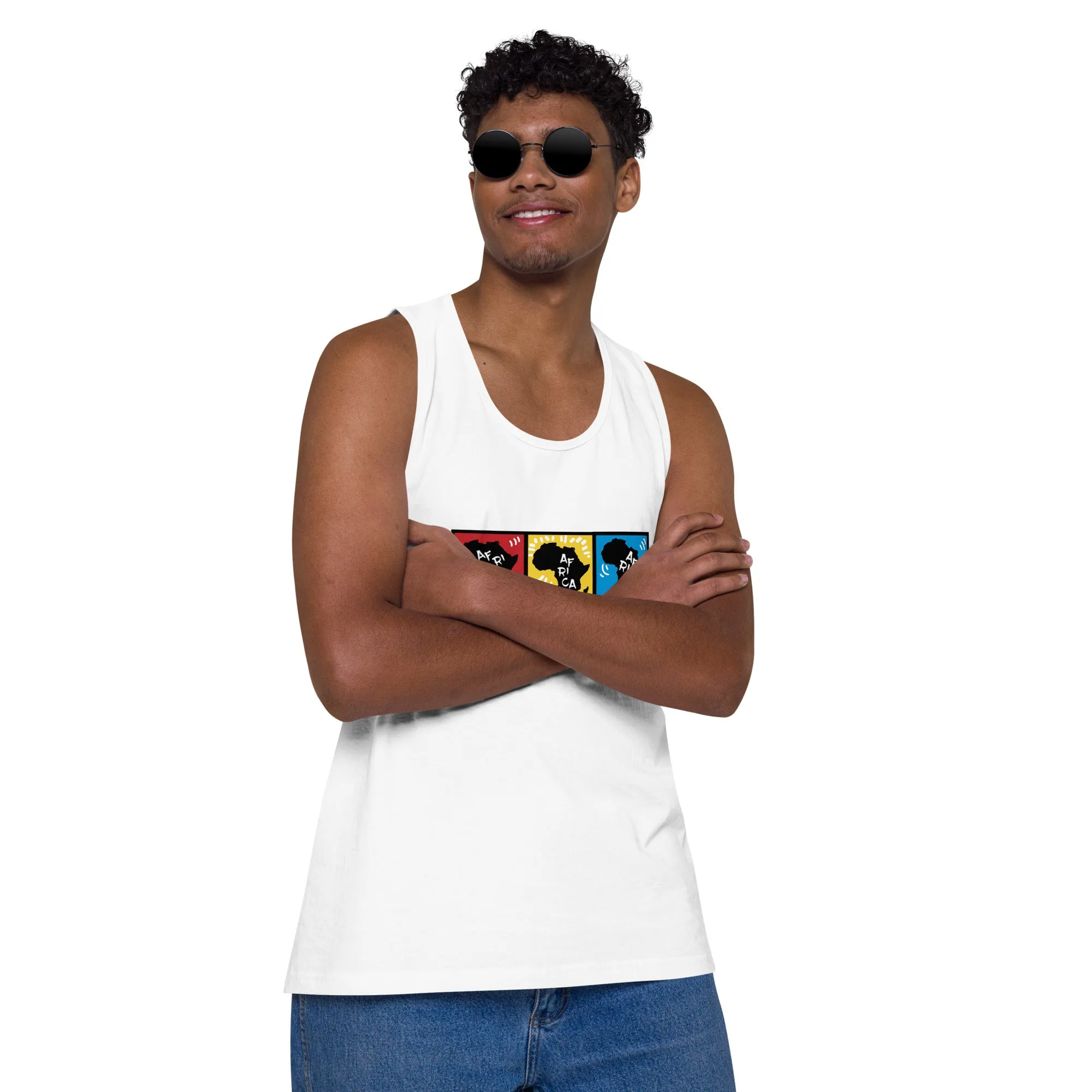 AFRICA PRIMARY Premium Tank Top (White)