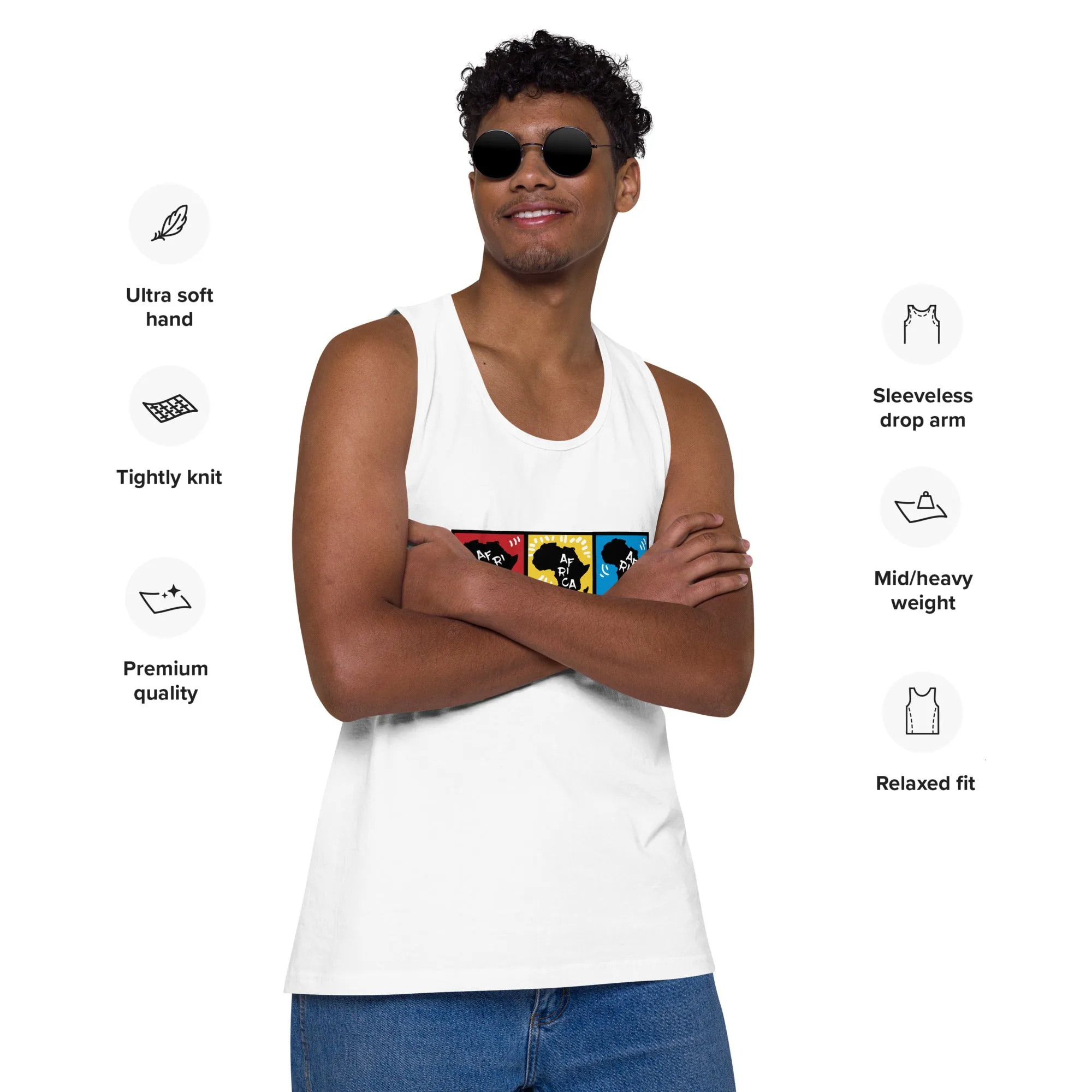 AFRICA PRIMARY Premium Tank Top (White)