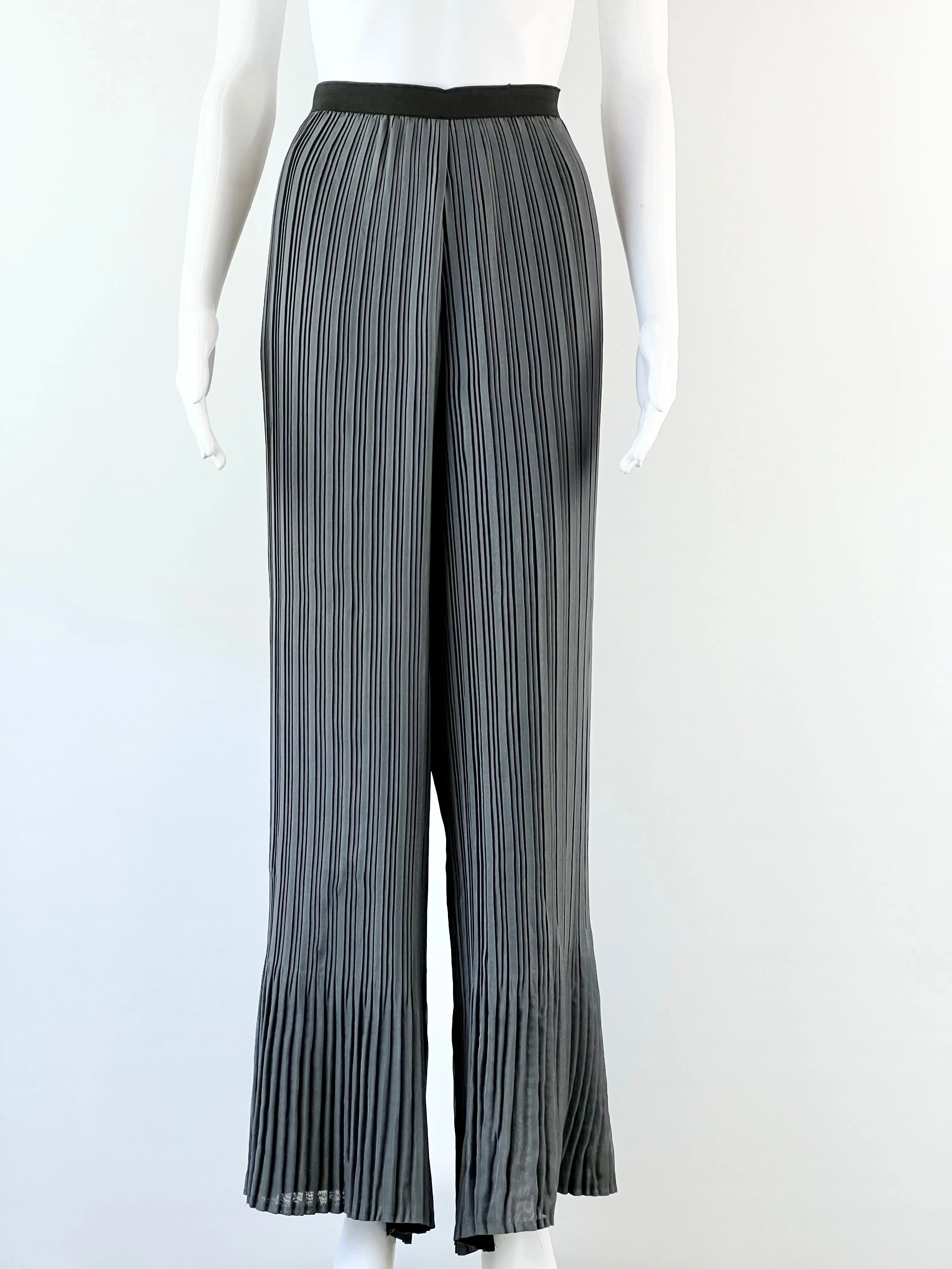 Alquema Charcoal Pleat Palazzo Pants - AU8-10
