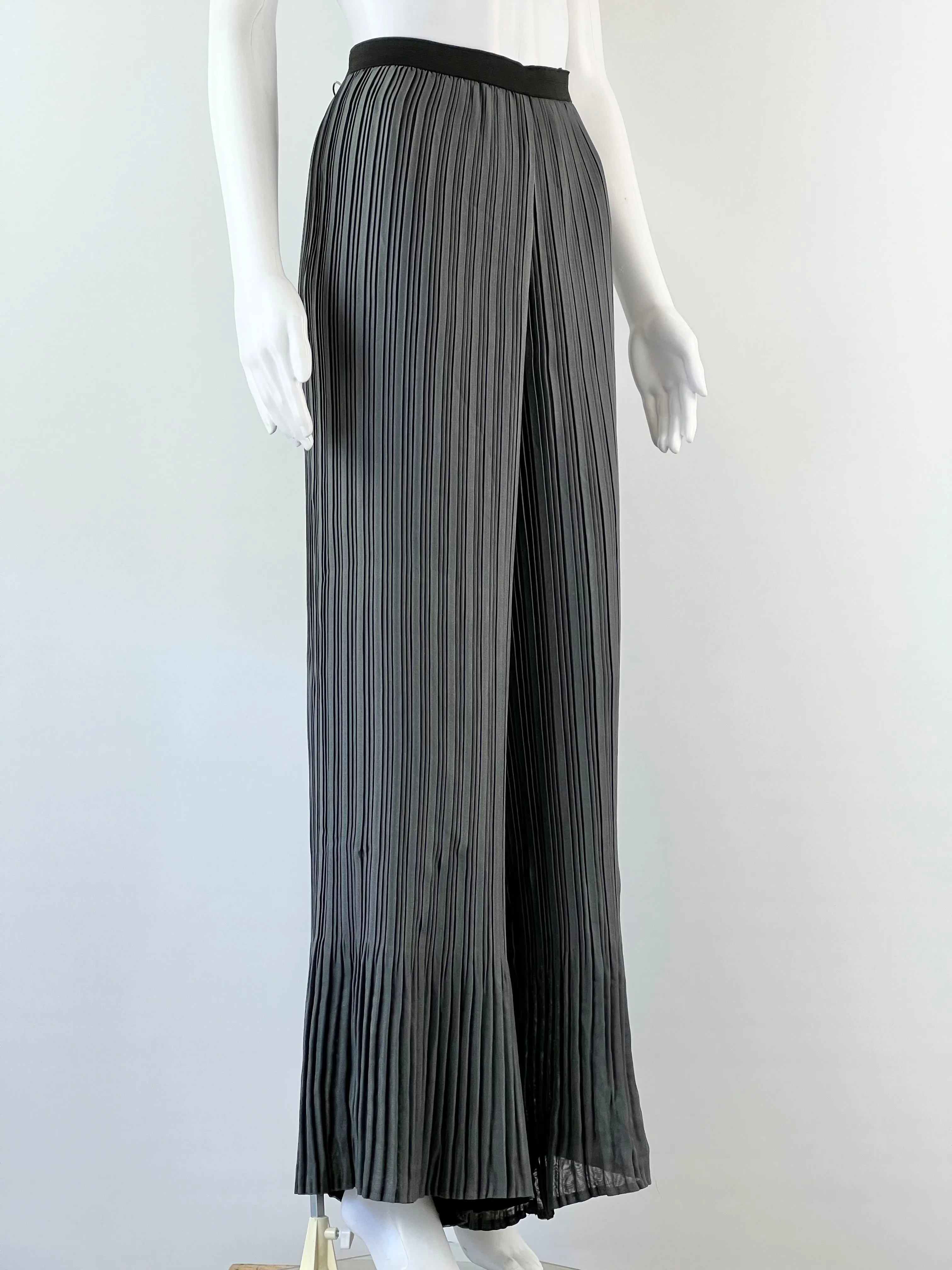 Alquema Charcoal Pleat Palazzo Pants - AU8-10