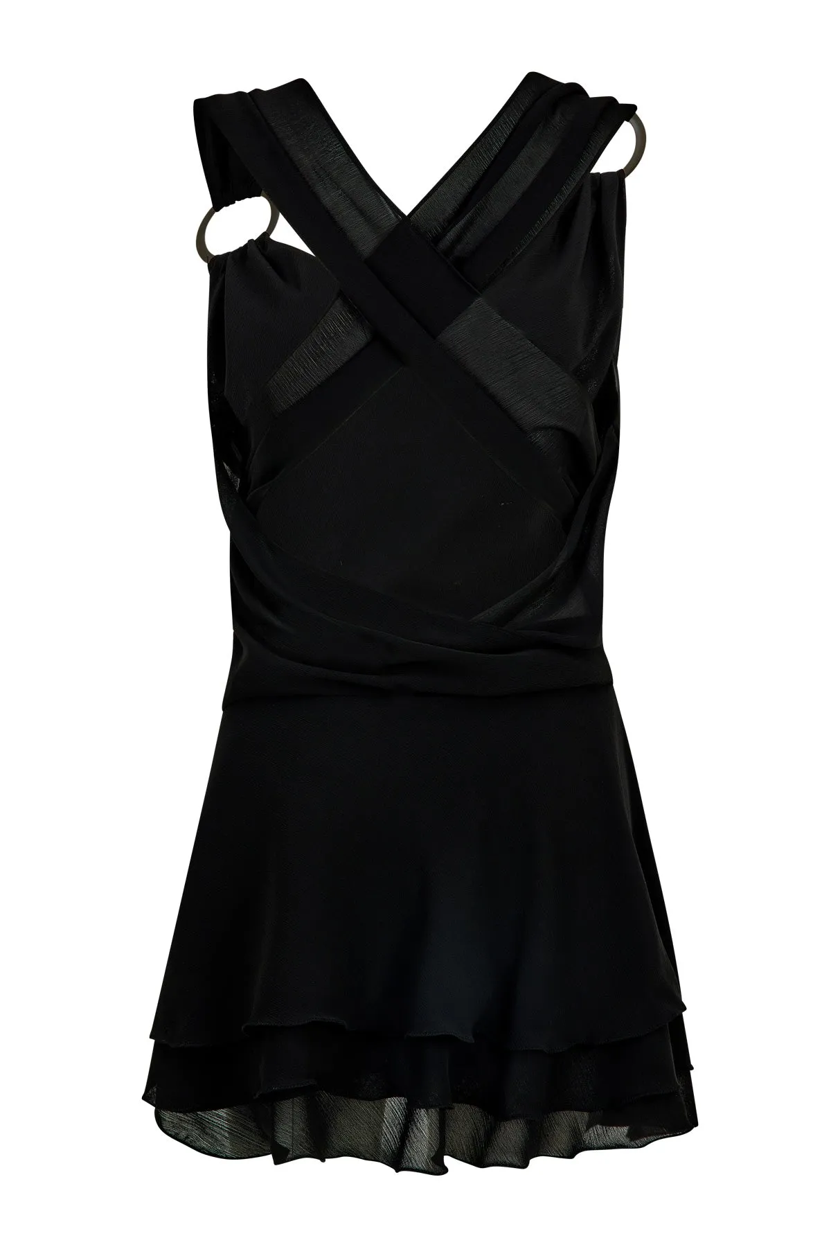 Ankita V-Neck Mini Black Dress