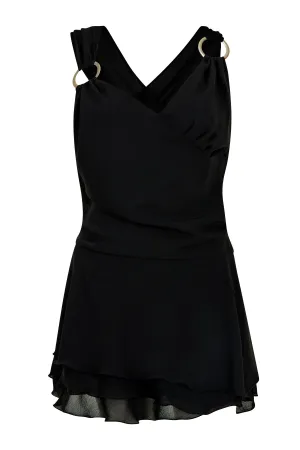 Ankita V-Neck Mini Black Dress