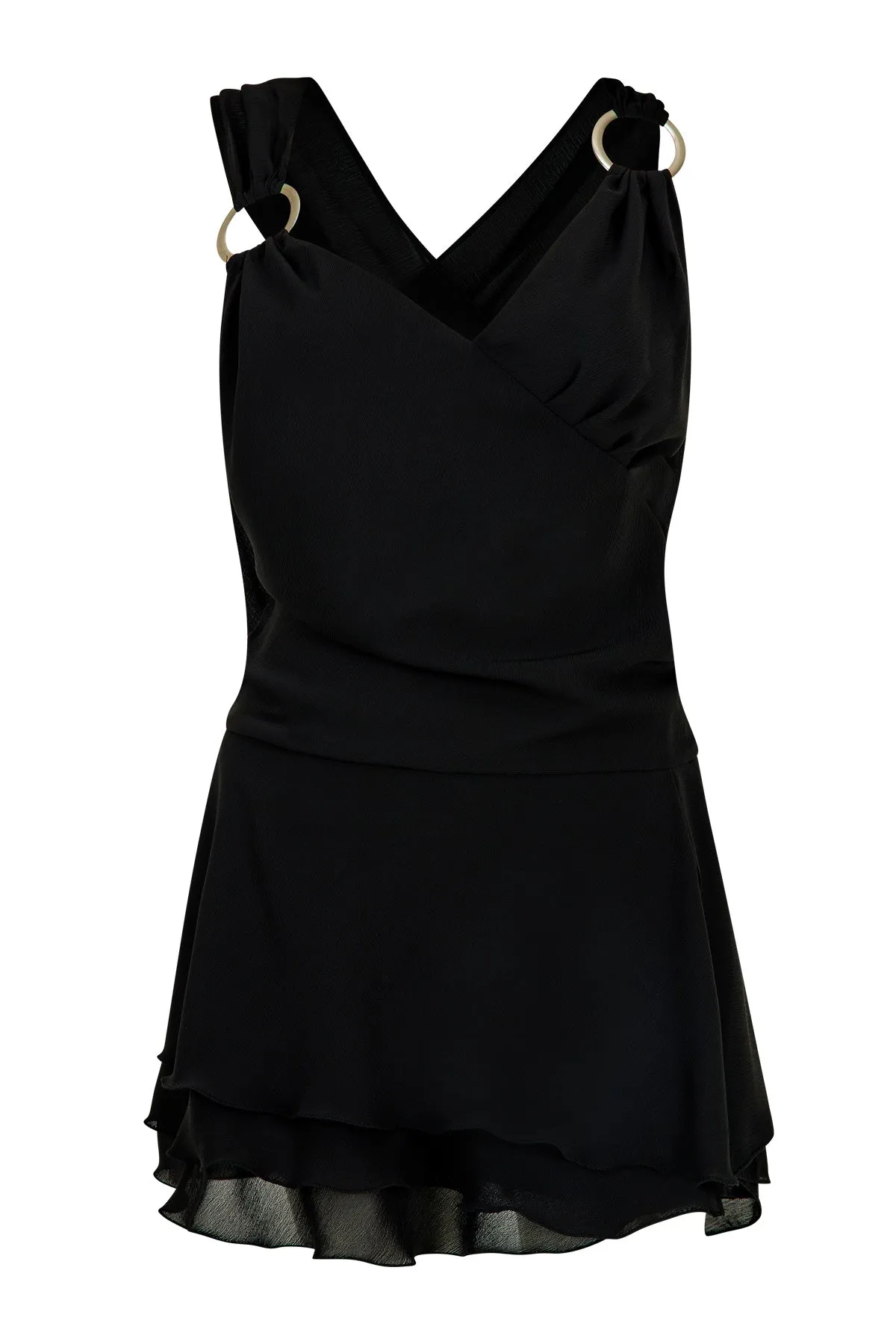Ankita V-Neck Mini Black Dress