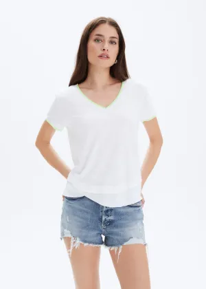 Ava Tipped V Neck Tee