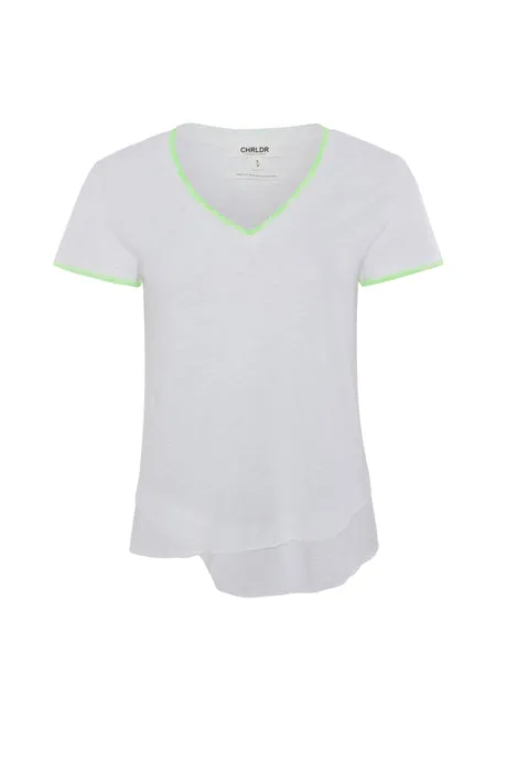 Ava Tipped V Neck Tee