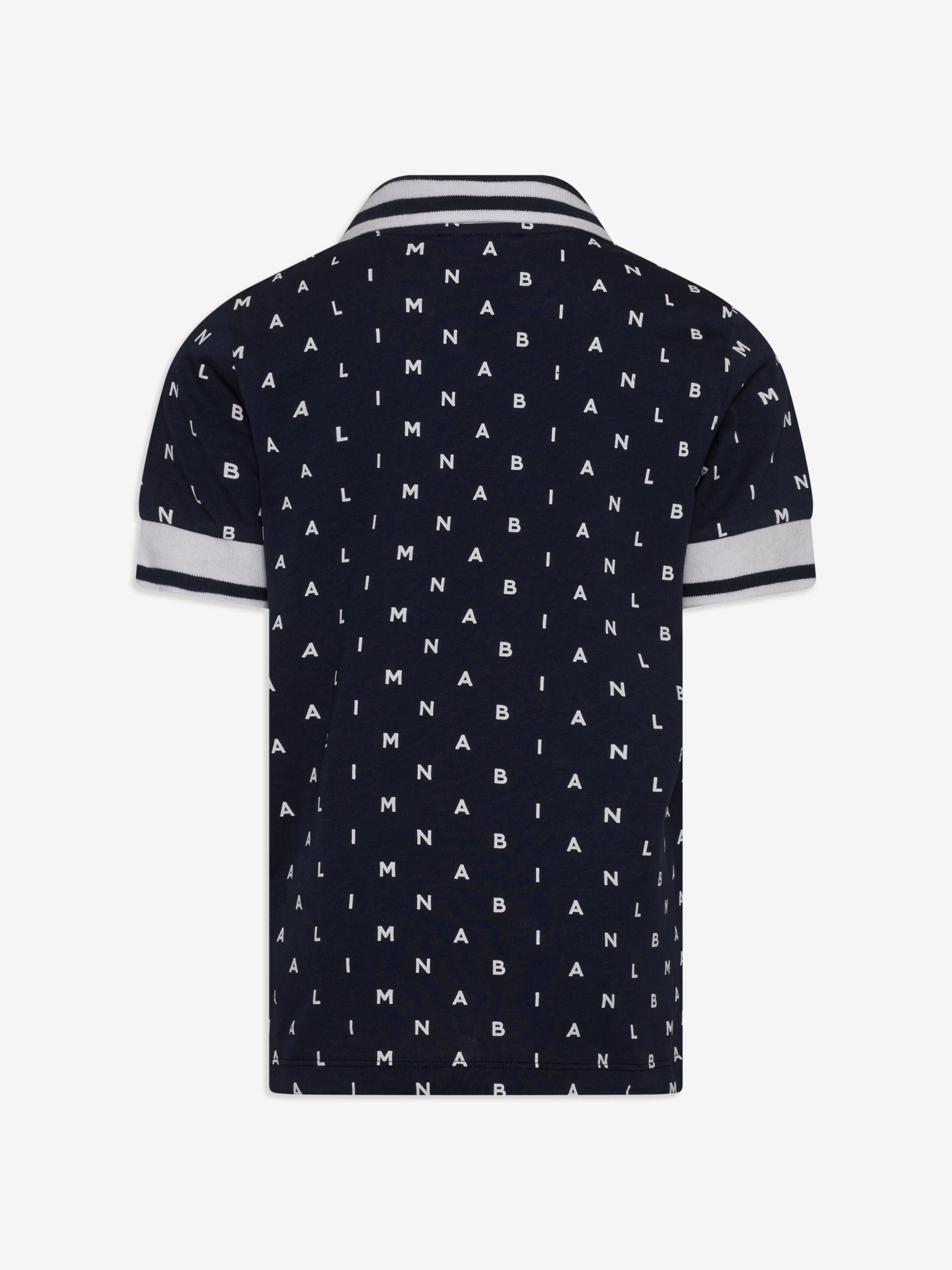 Balmain Boys Logo Polo Shirt in Navy