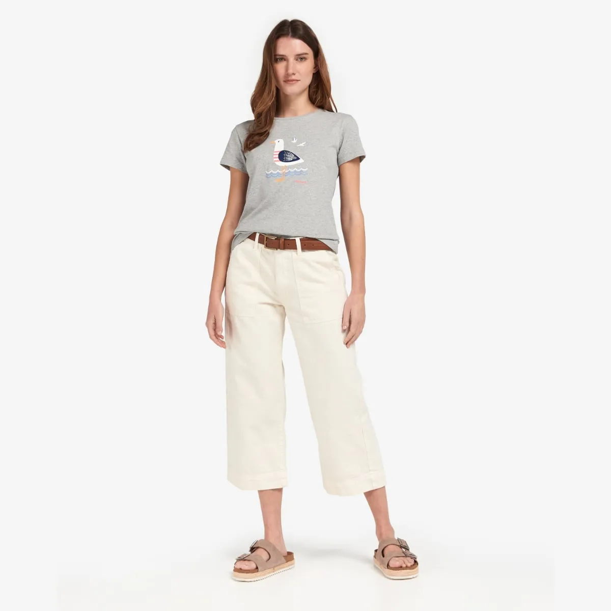 Barbour Merseyside Women's Tee | Light Grey