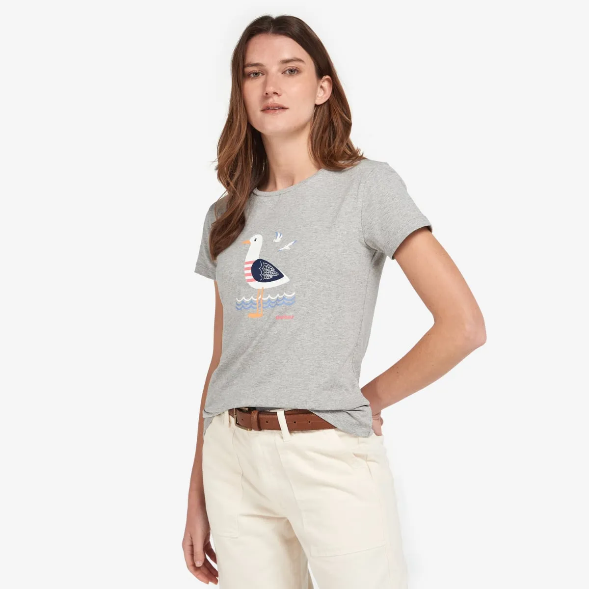 Barbour Merseyside Women's Tee | Light Grey