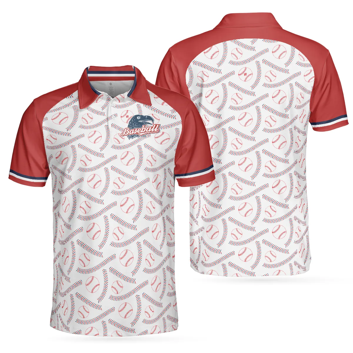 Baseball And Patriot Polo Shirt, Wide Waist Baseball Pattern Polo Shirt, Best Baseball Shirt For Men
