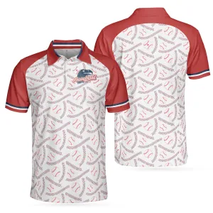 Baseball And Patriot Polo Shirt, Wide Waist Baseball Pattern Polo Shirt, Best Baseball Shirt For Men