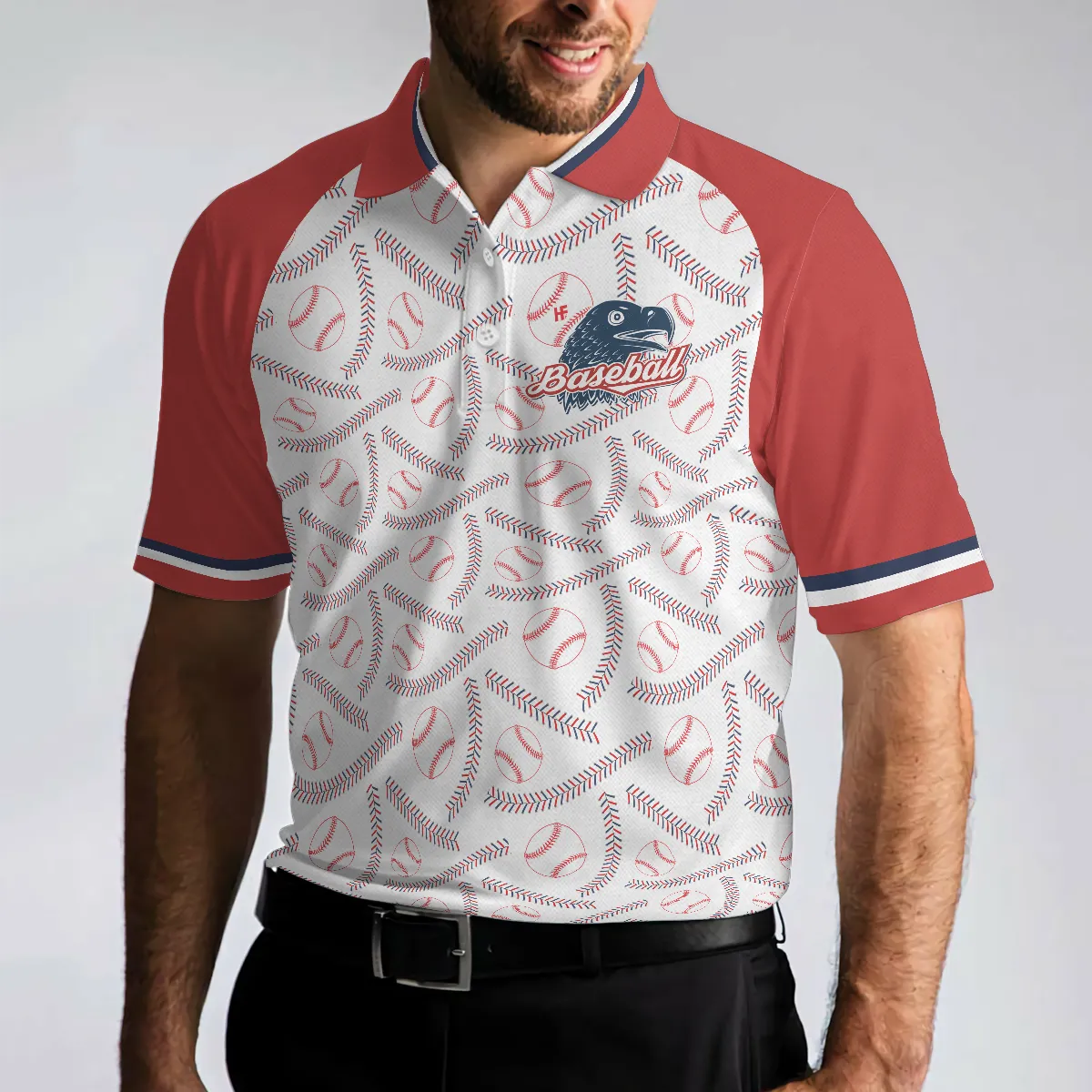 Baseball And Patriot Polo Shirt, Wide Waist Baseball Pattern Polo Shirt, Best Baseball Shirt For Men