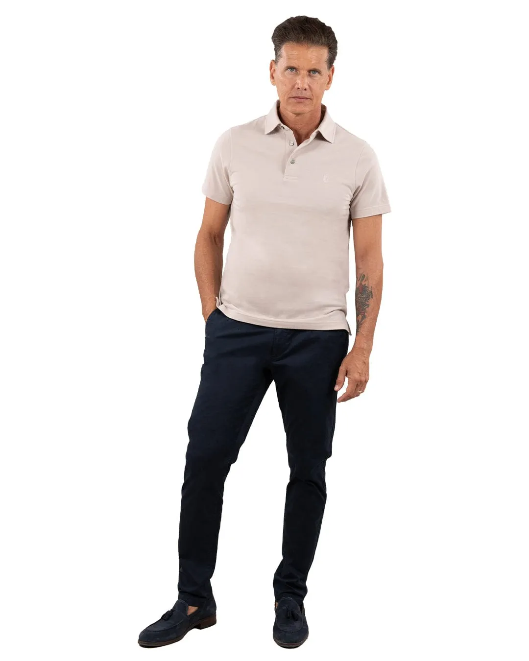 Beige Pique Polo Shirt