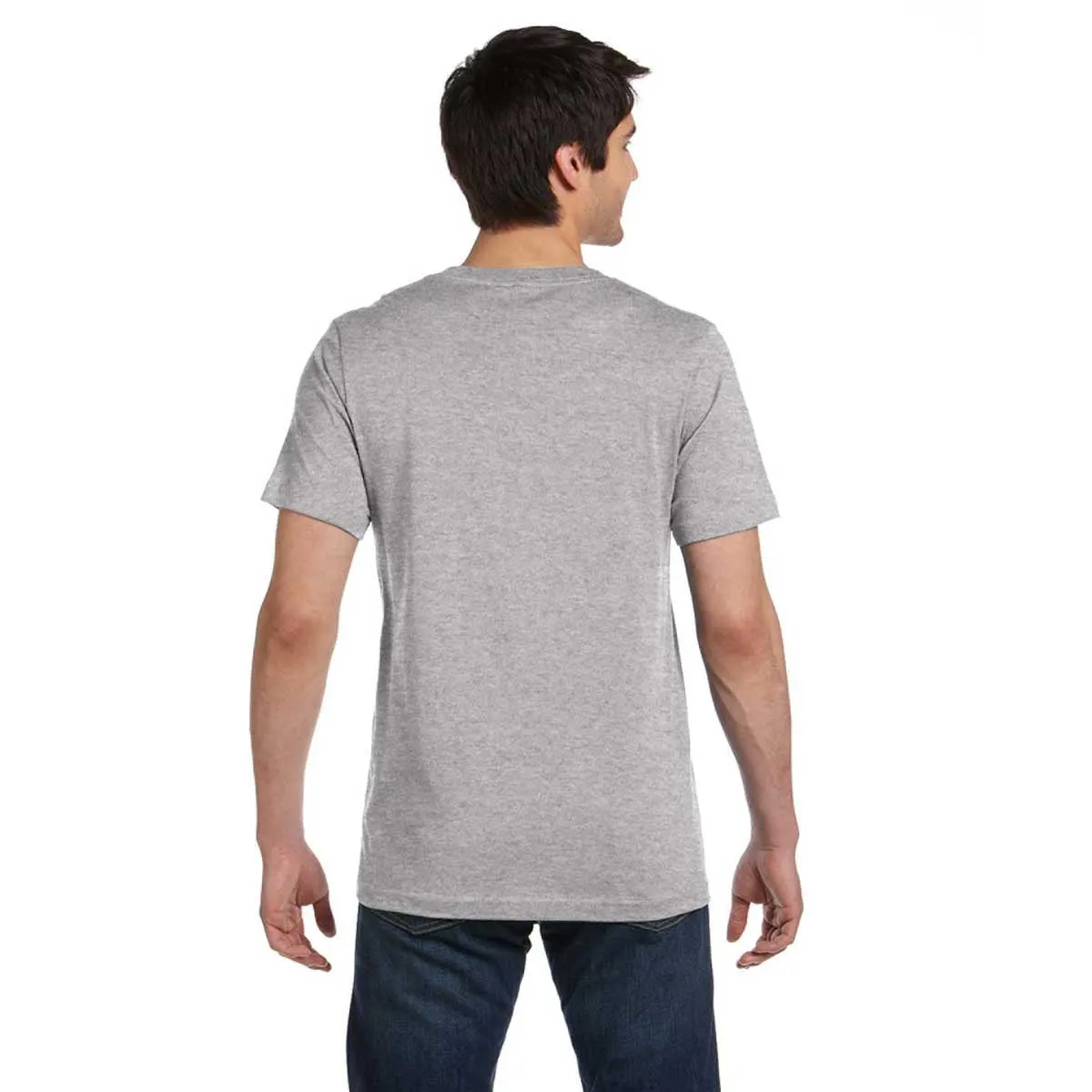 Bella   Canvas Unisex Athletic Heather Made in the USA Jersey Short-Sleeve V-Neck T-Shirt
