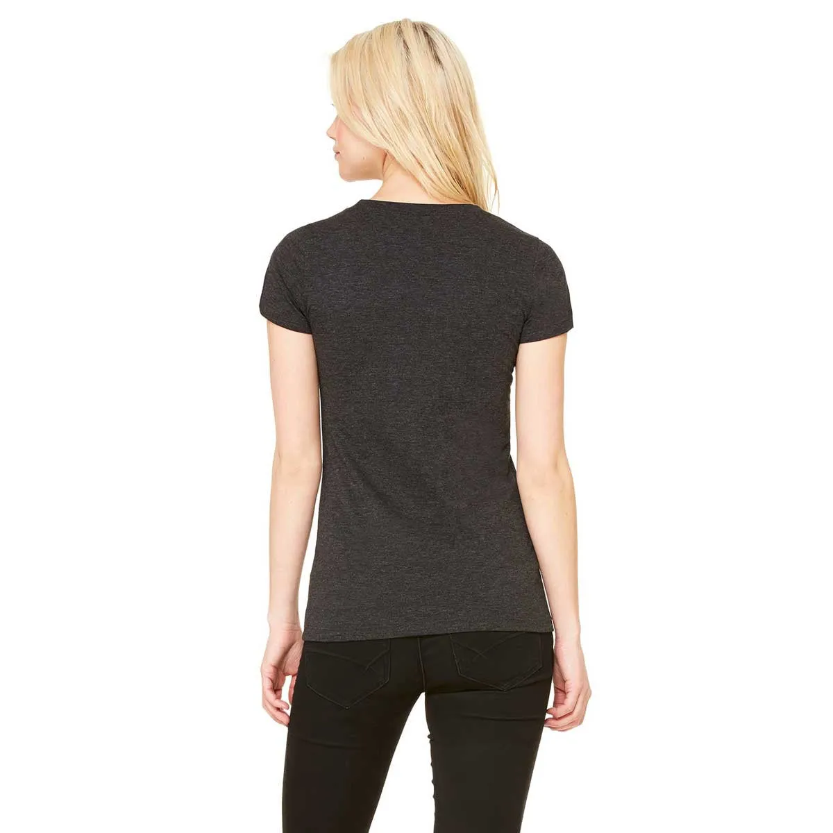 Bella   Canvas Women's Charcoal-Black Triblend Short-Sleeve T-Shirt
