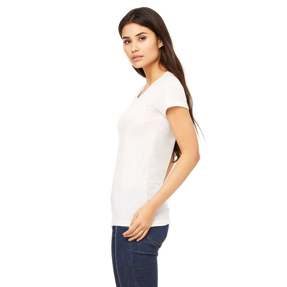 Bella   Canvas Women's Oatmeal Triblend Short-Sleeve T-Shirt