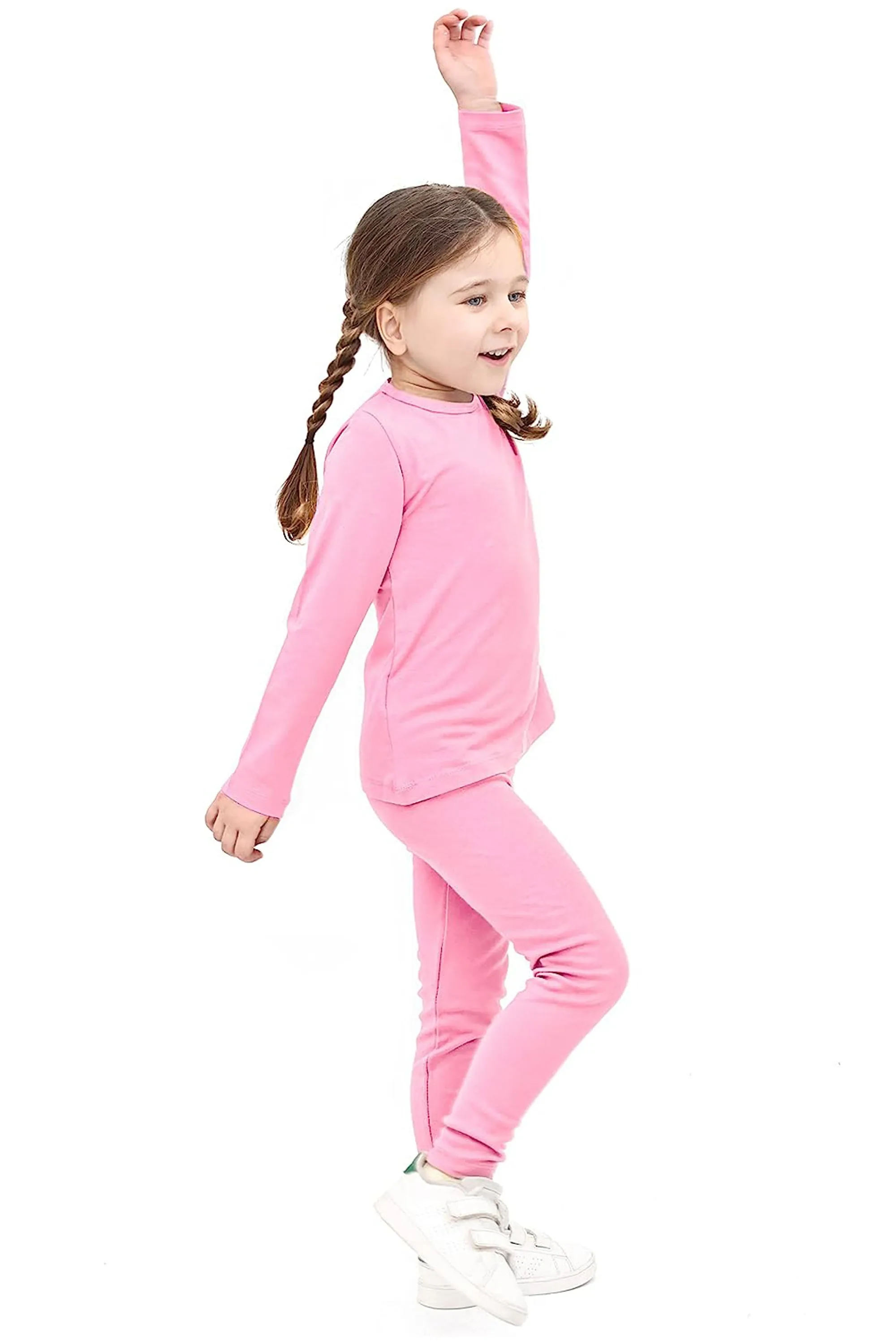Big Girls Cotton Crewneck Basic T-Shirt & Leggings Set