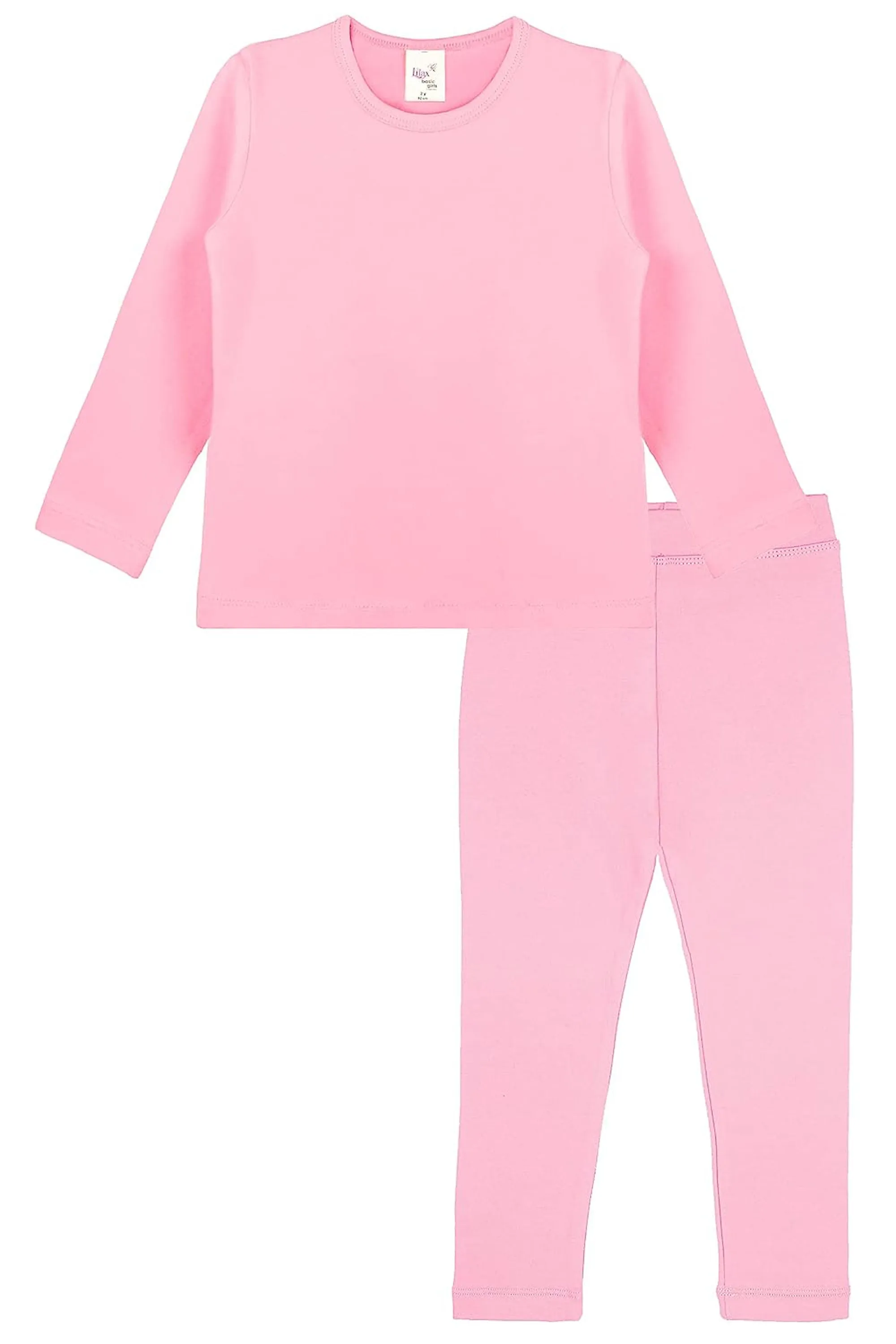 Big Girls Cotton Crewneck Basic T-Shirt & Leggings Set