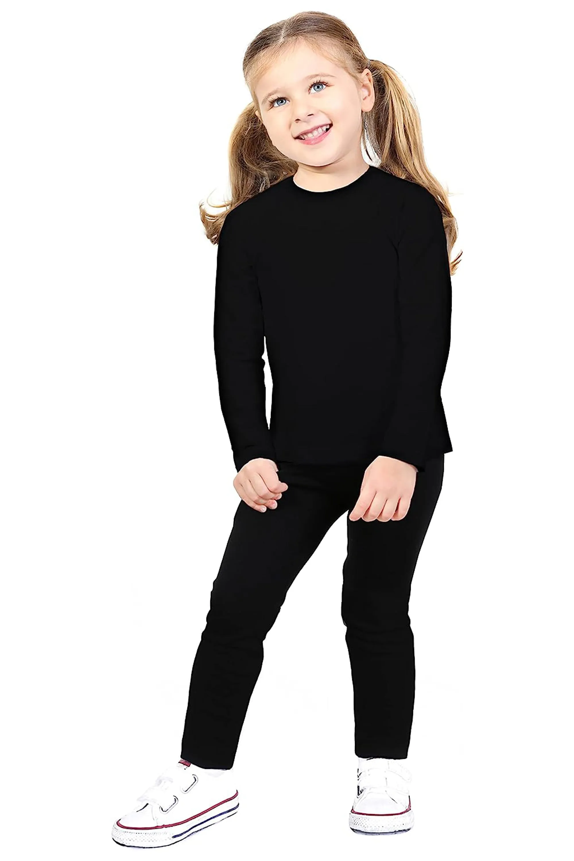 Big Girls Cotton Crewneck Basic T-Shirt & Leggings Set