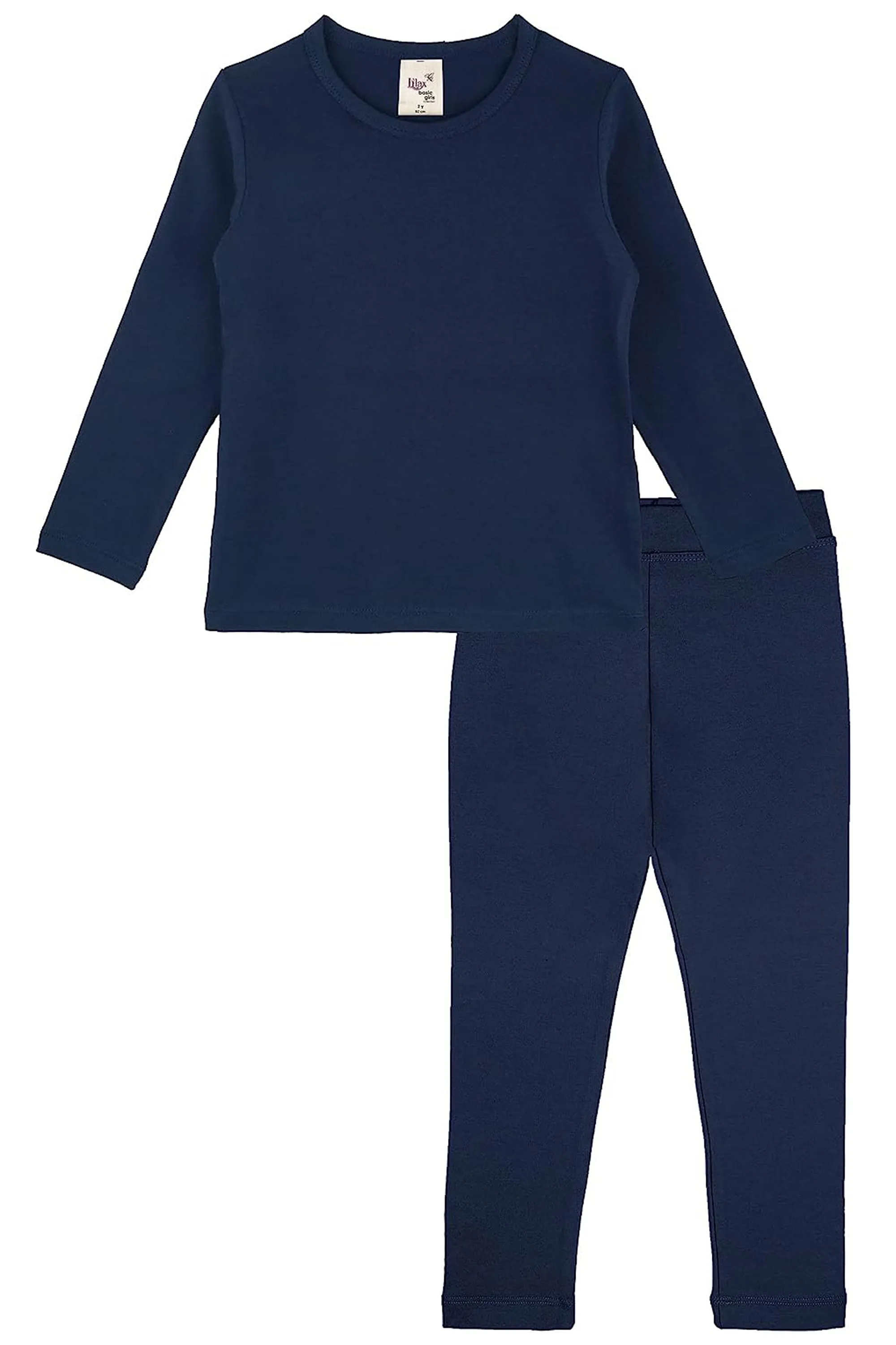 Big Girls Cotton Crewneck Basic T-Shirt & Leggings Set