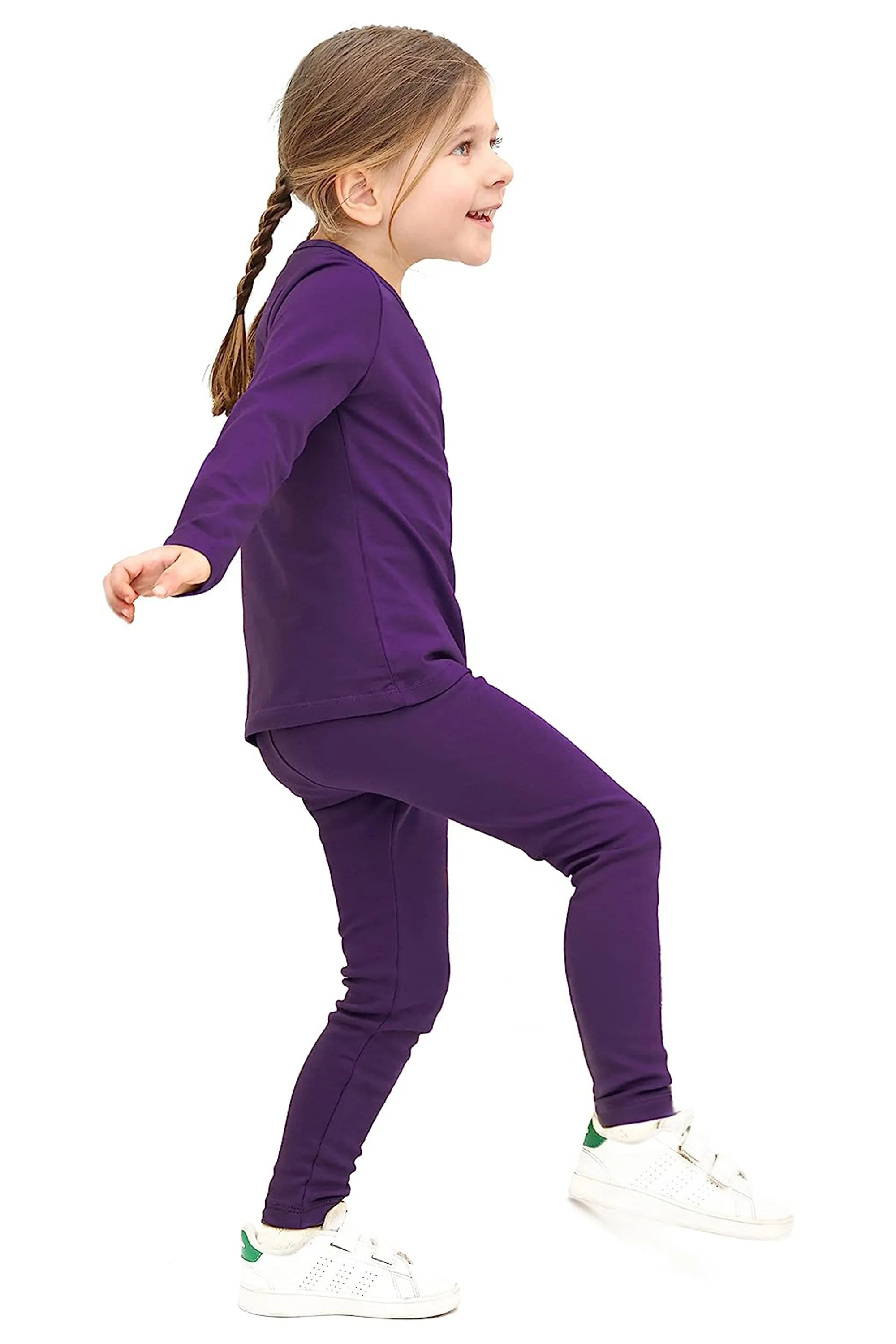 Big Girls Cotton Crewneck Basic T-Shirt & Leggings Set