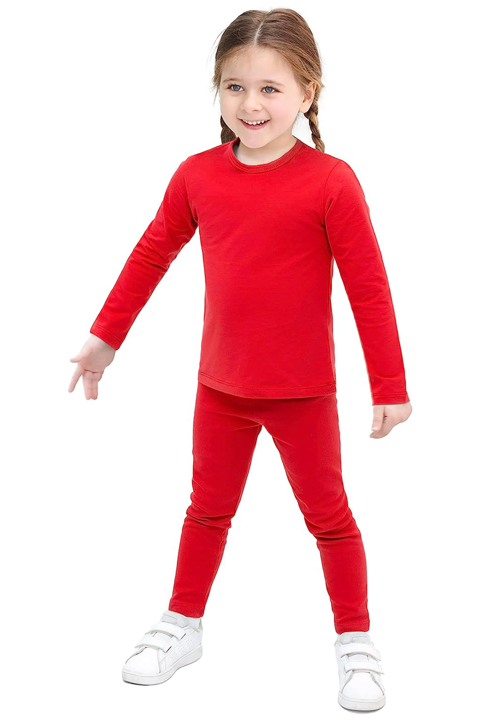 Big Girls Cotton Crewneck Basic T-Shirt & Leggings Set