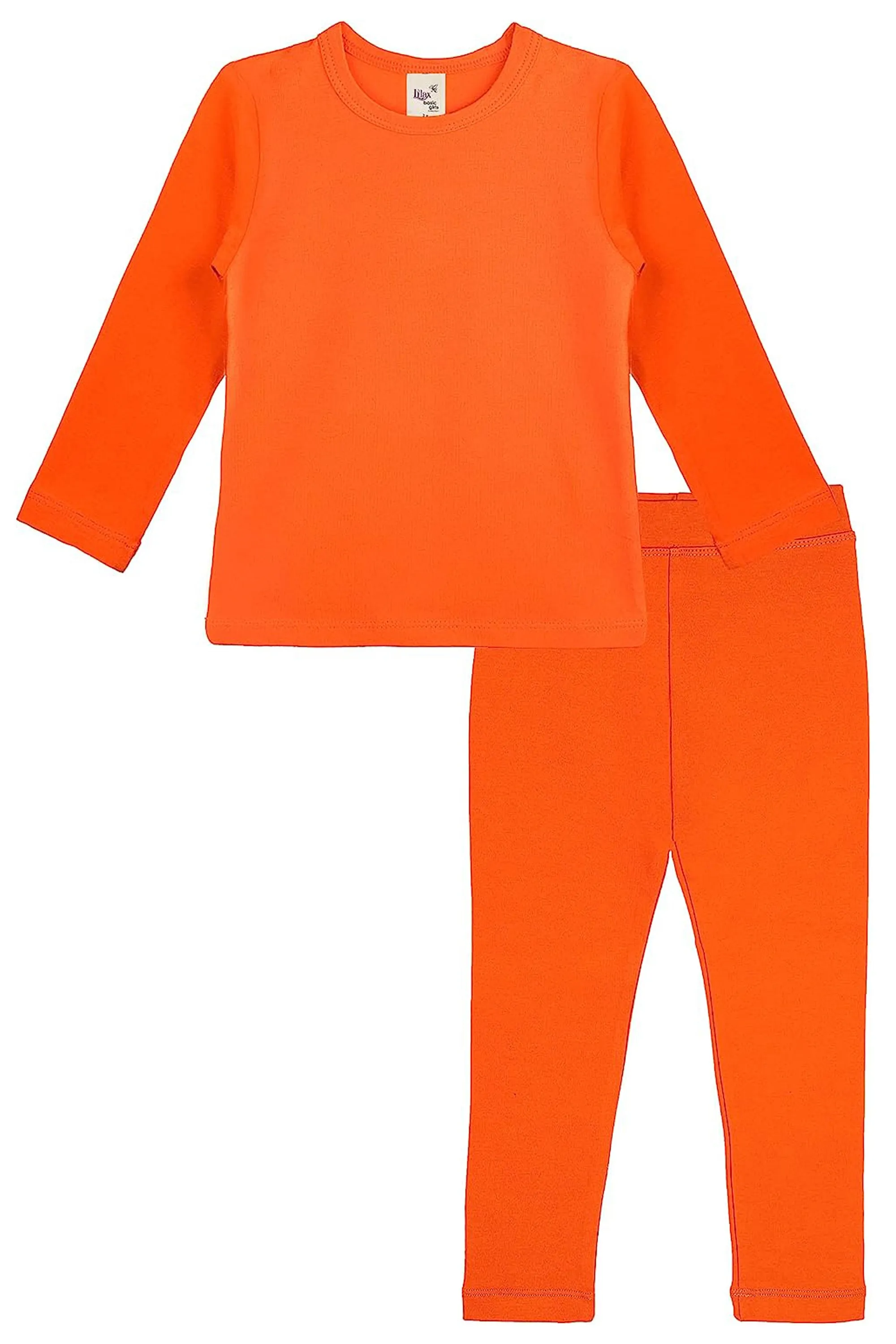 Big Girls Cotton Crewneck Basic T-Shirt & Leggings Set