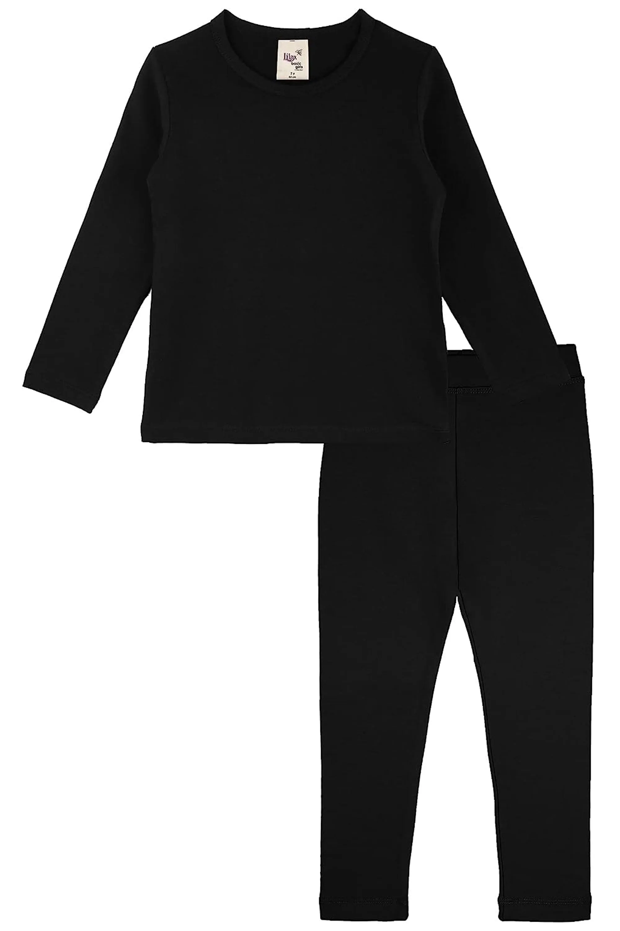 Big Girls Cotton Crewneck Basic T-Shirt & Leggings Set