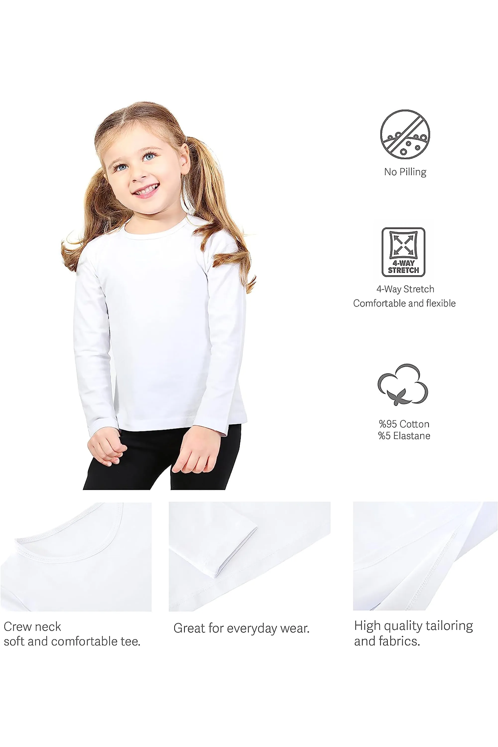 Big Girls Cotton Crewneck Basic T-Shirt & Leggings Set