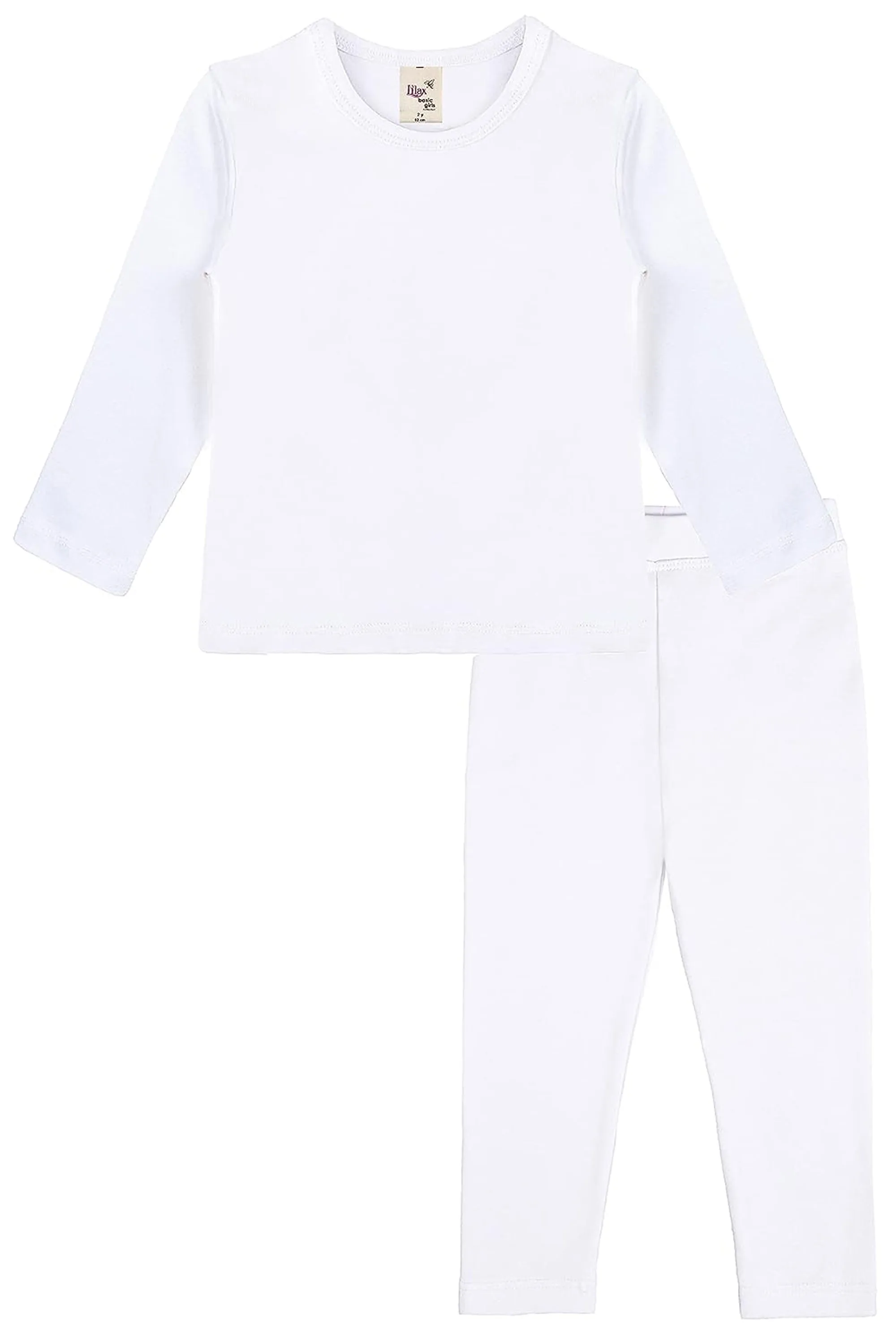 Big Girls Cotton Crewneck Basic T-Shirt & Leggings Set