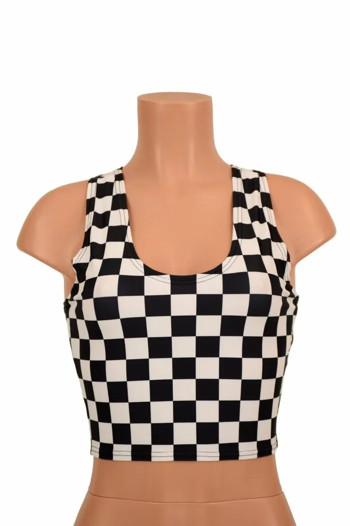 Black & White Racerback Crop Top