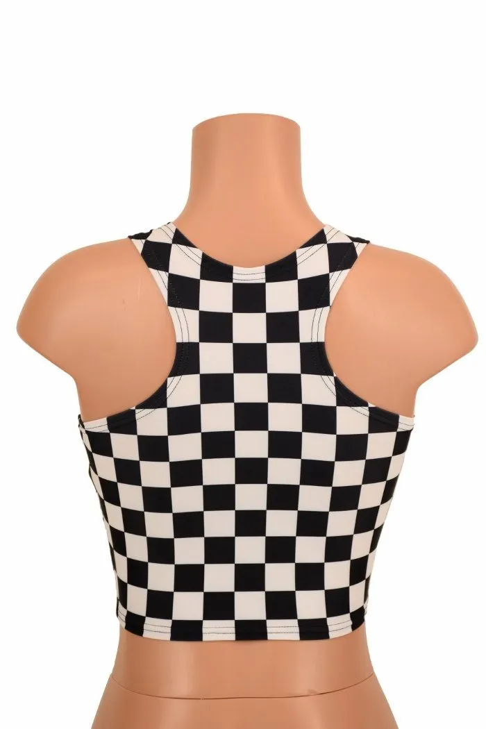 Black & White Racerback Crop Top