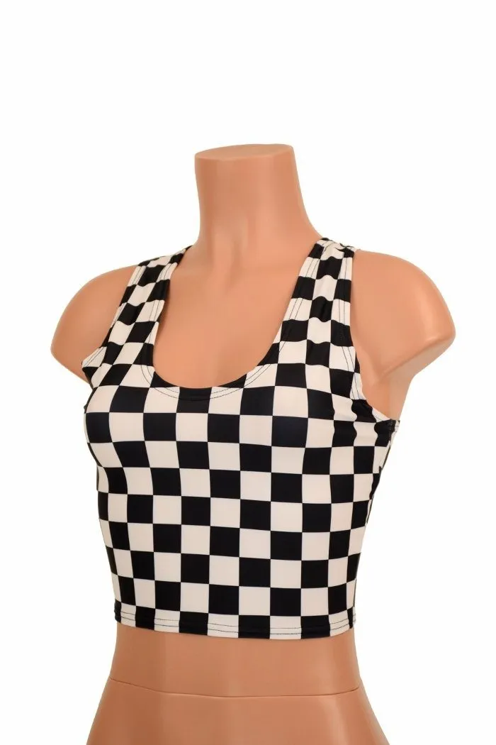 Black & White Racerback Crop Top