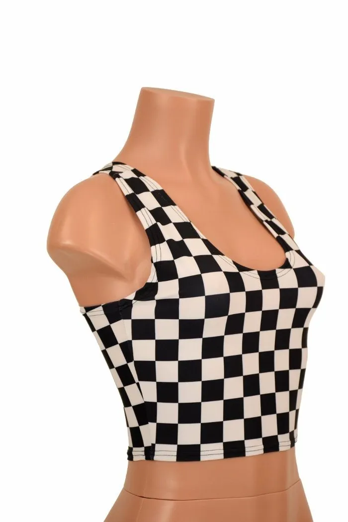 Black & White Racerback Crop Top
