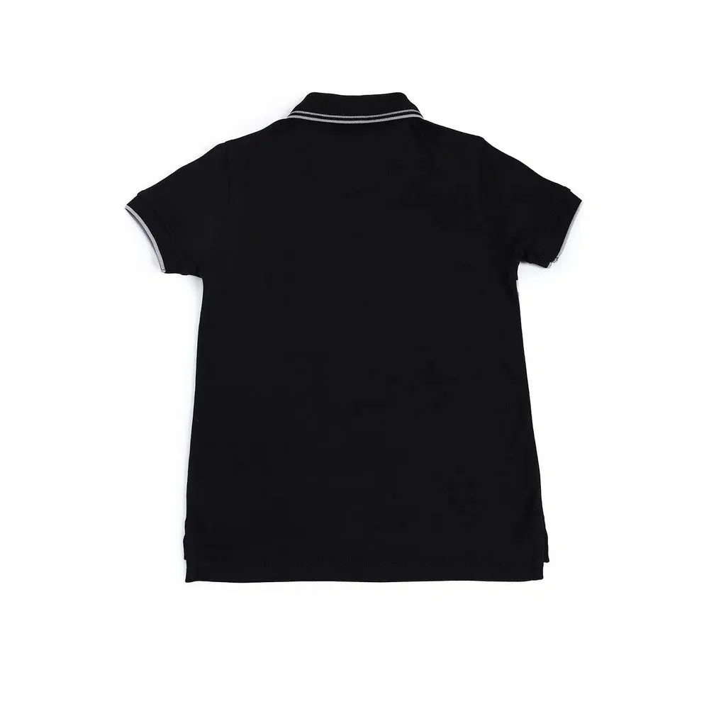 Black U.S.Polo Printed Cotton Polo T-Shirt