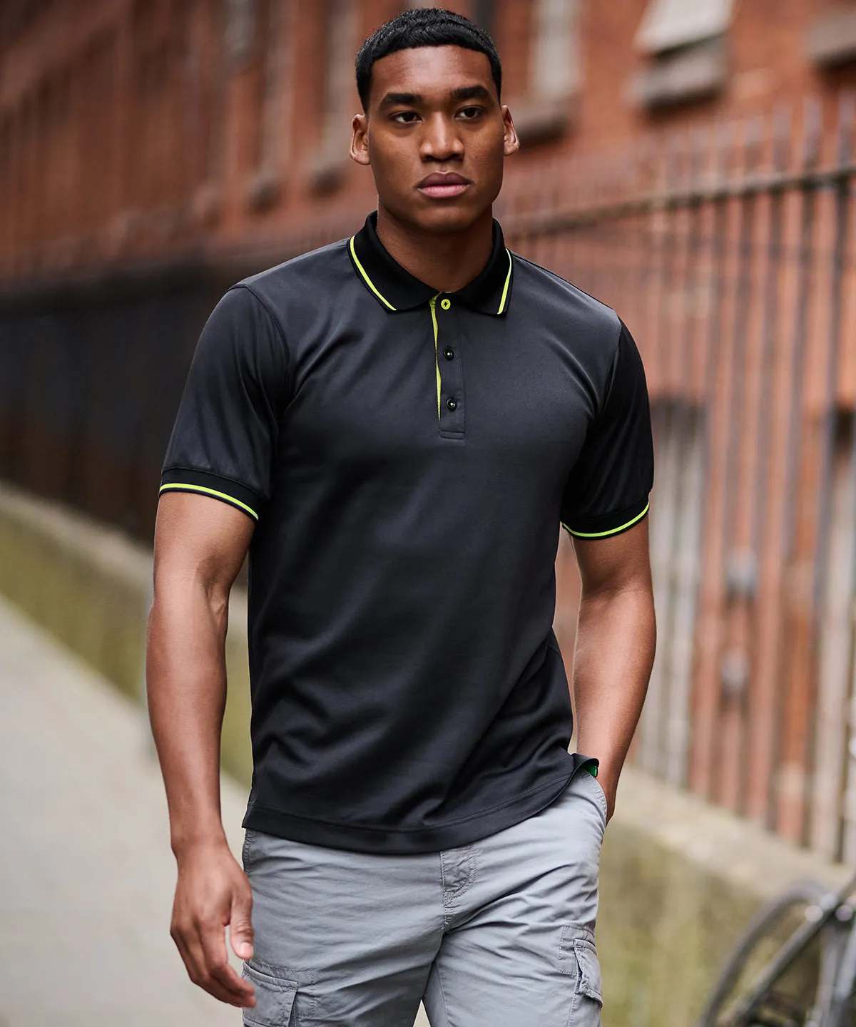 Black/Lime - Navigate short sleeve polo