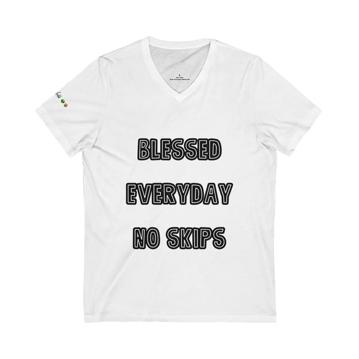 Blessed Everyday No Skips - Womens - V-Neck Tee #VezzyWorld 