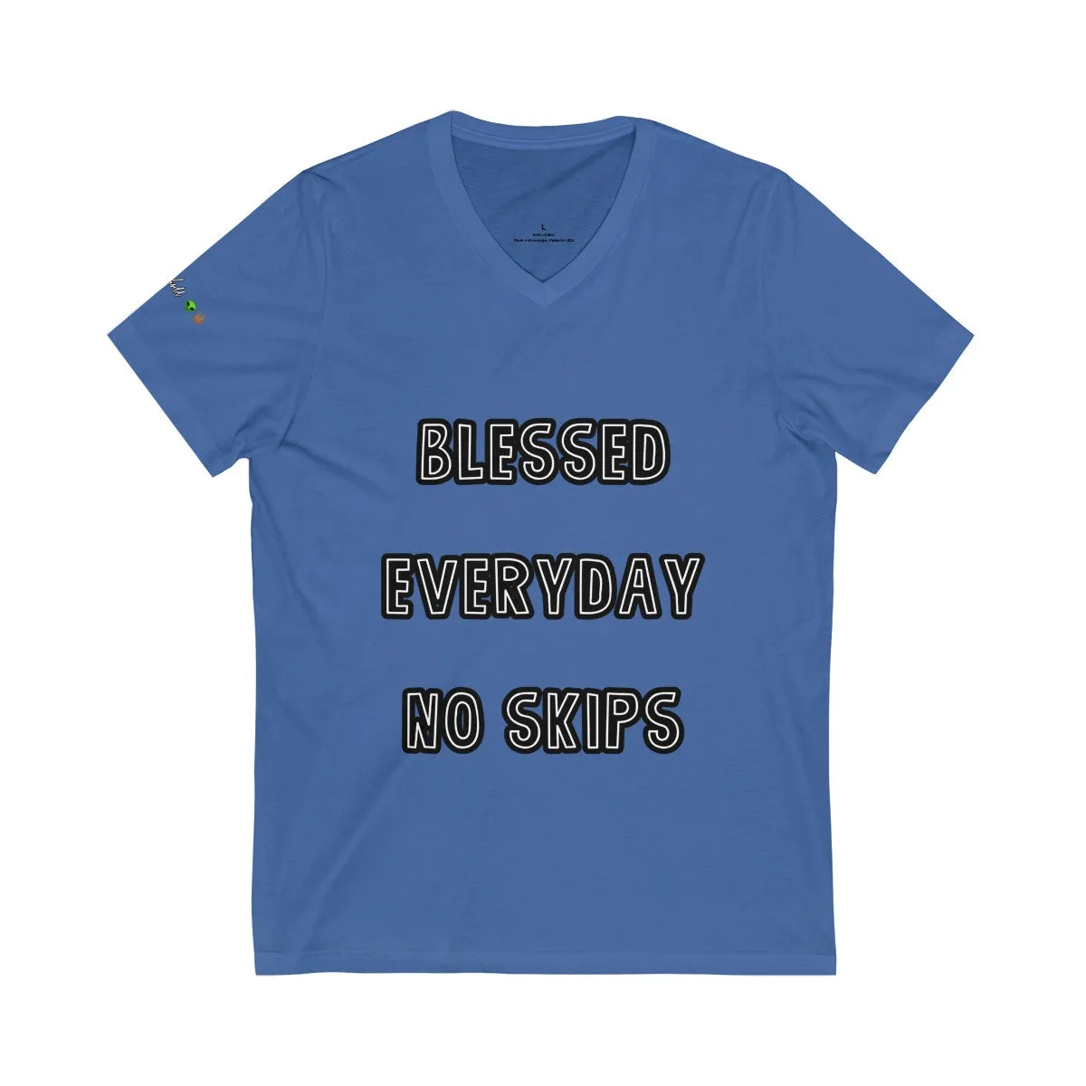 Blessed Everyday No Skips - Womens - V-Neck Tee #VezzyWorld 