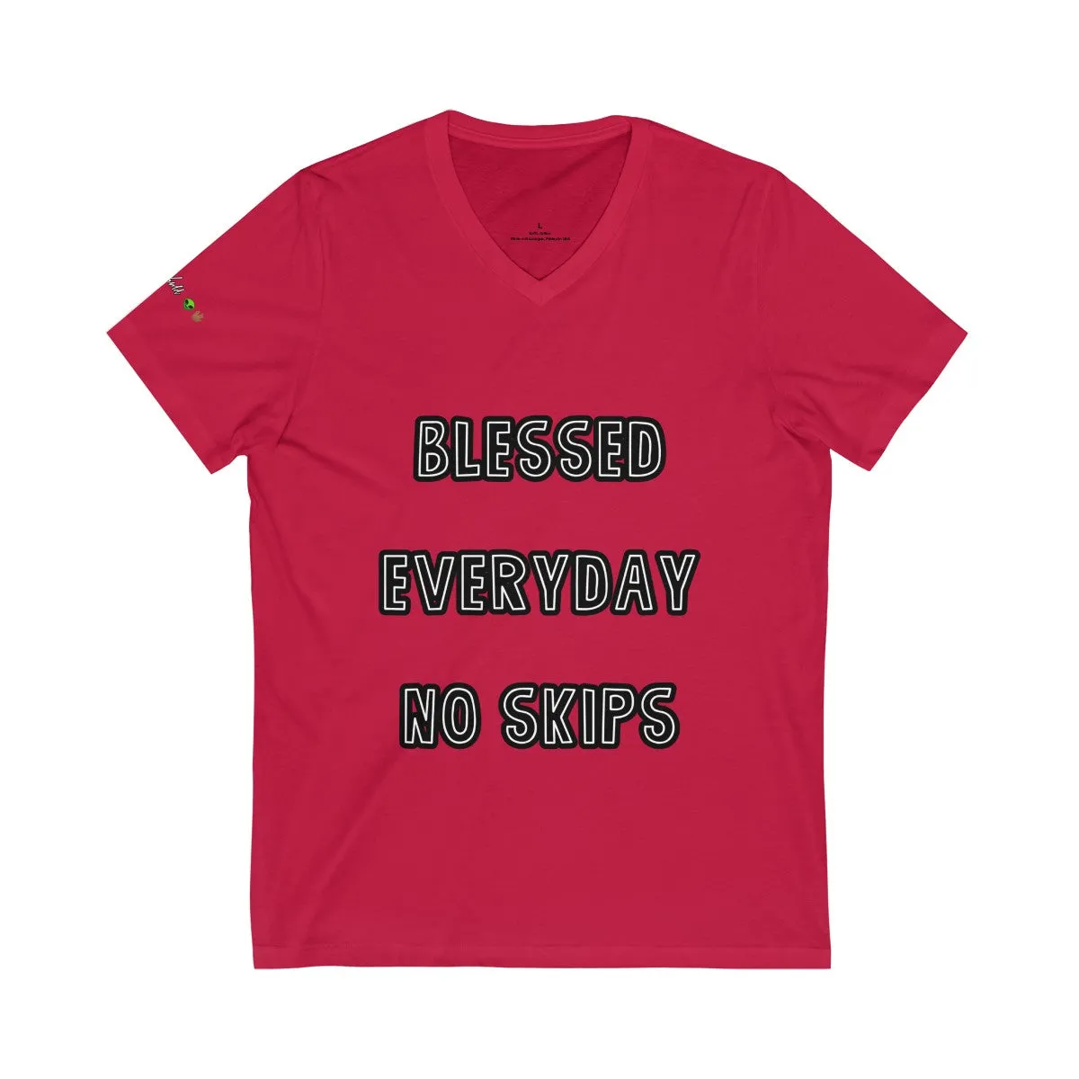 Blessed Everyday No Skips - Womens - V-Neck Tee #VezzyWorld 