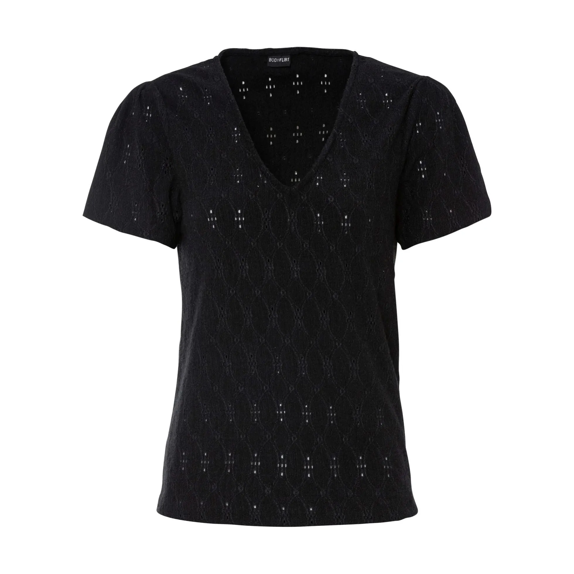 Bodyflirt Black Broderie Top